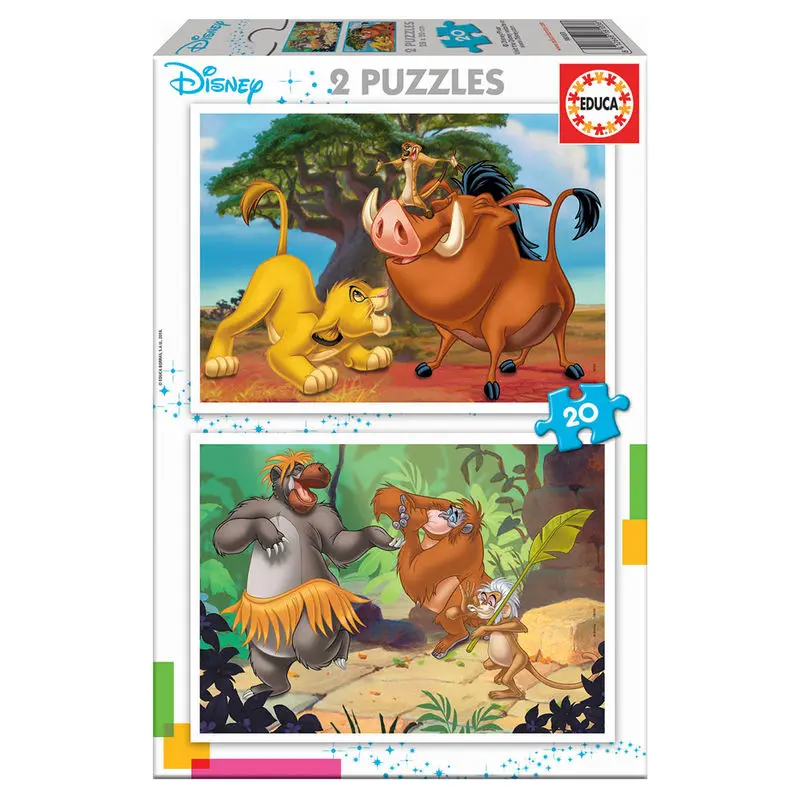 Disney Animals Lion King + Jungle Book puzzle 2x20 piese poza produsului