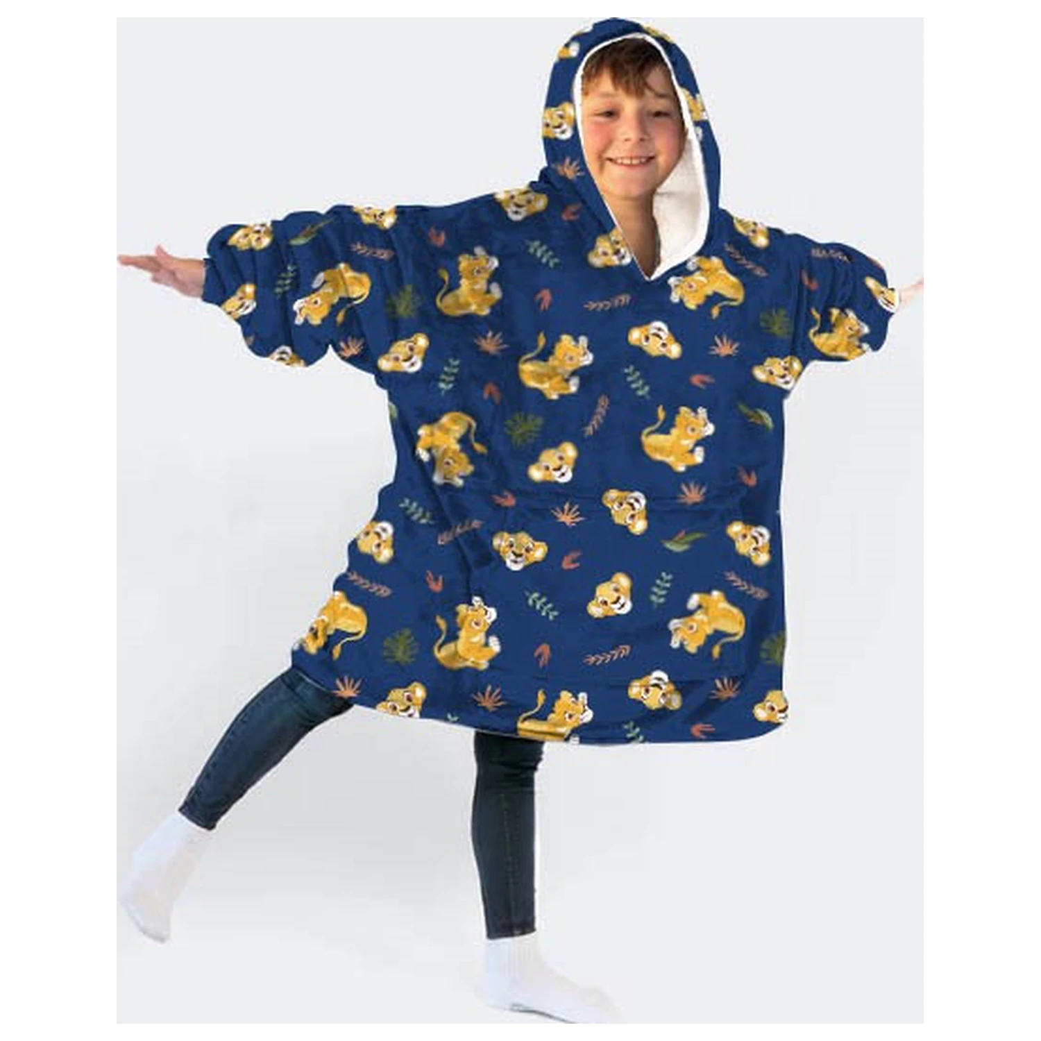 Disney The Lion King Tiny Wearable Plush Pătură Fleece Poncho 7-14 Ani poza produsului