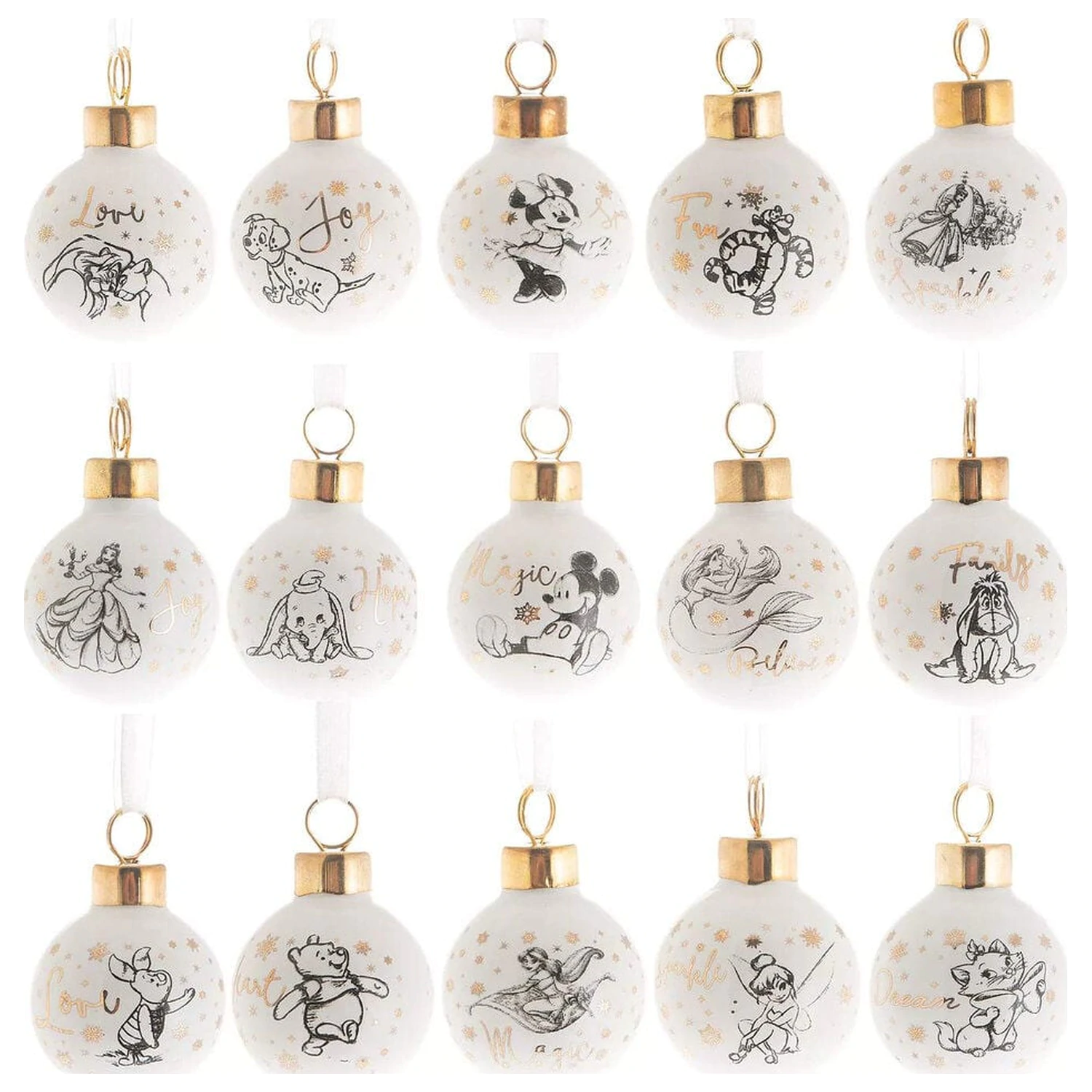 Disney Characters Set de 15 globuri ceramice de Craciun poza produsului
