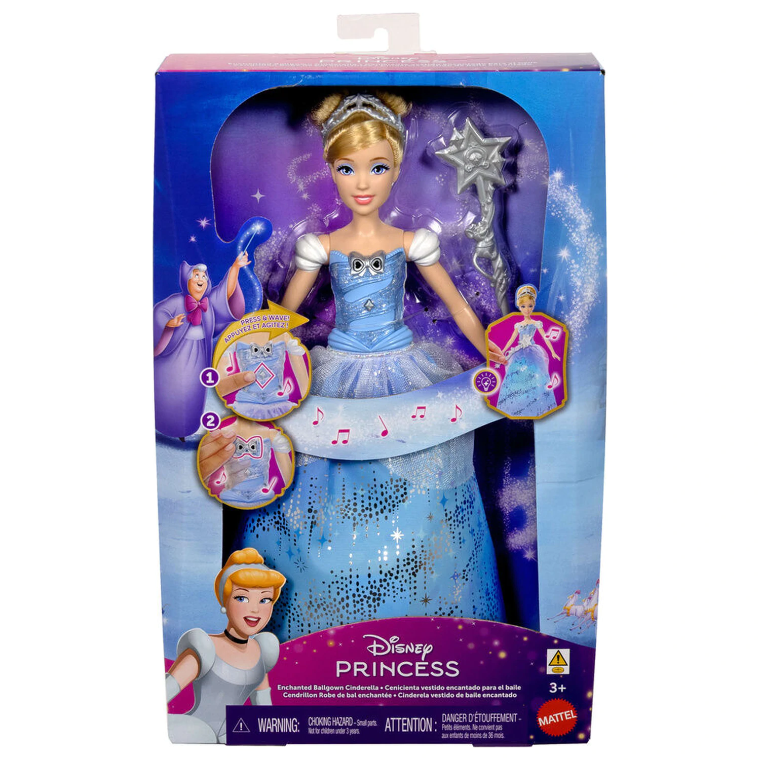 Disney Cinderella Papusa Cenusareasa cu Rochie de Bal Fermecata poza produsului
