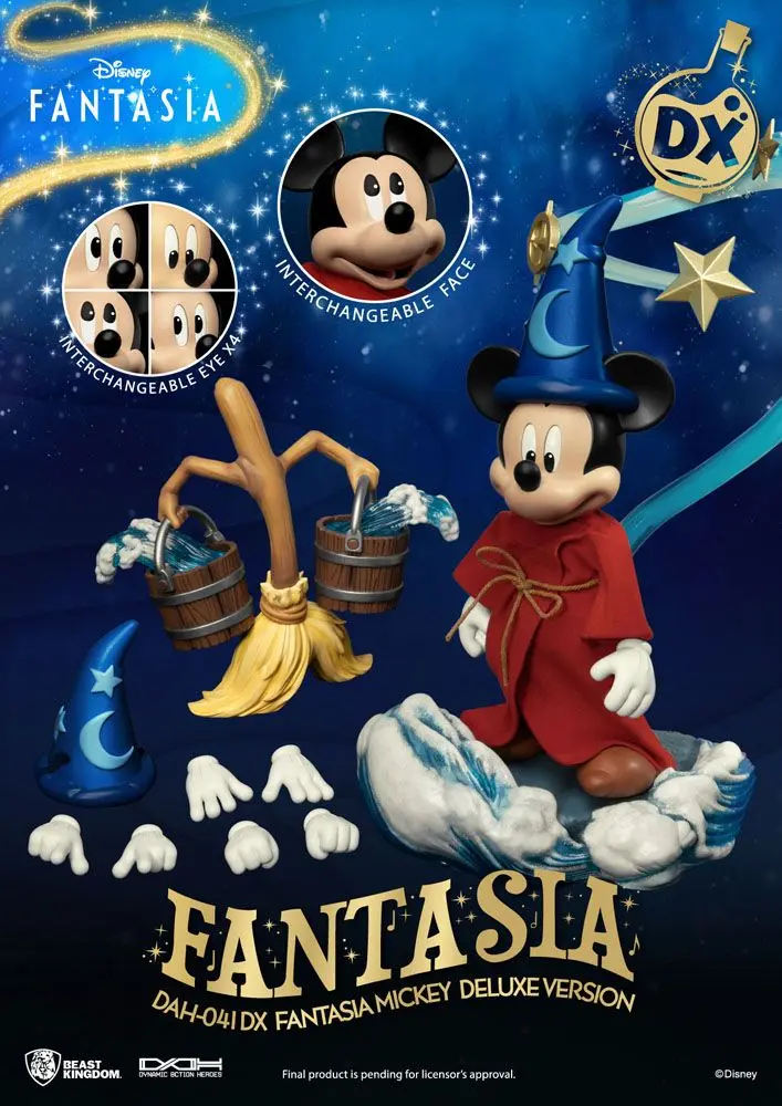 Disney Classic Dynamic 8ction Heroes Figurina Acțiune 1/9 Mickey Fantasia Deluxe Version 21 cm poza produsului