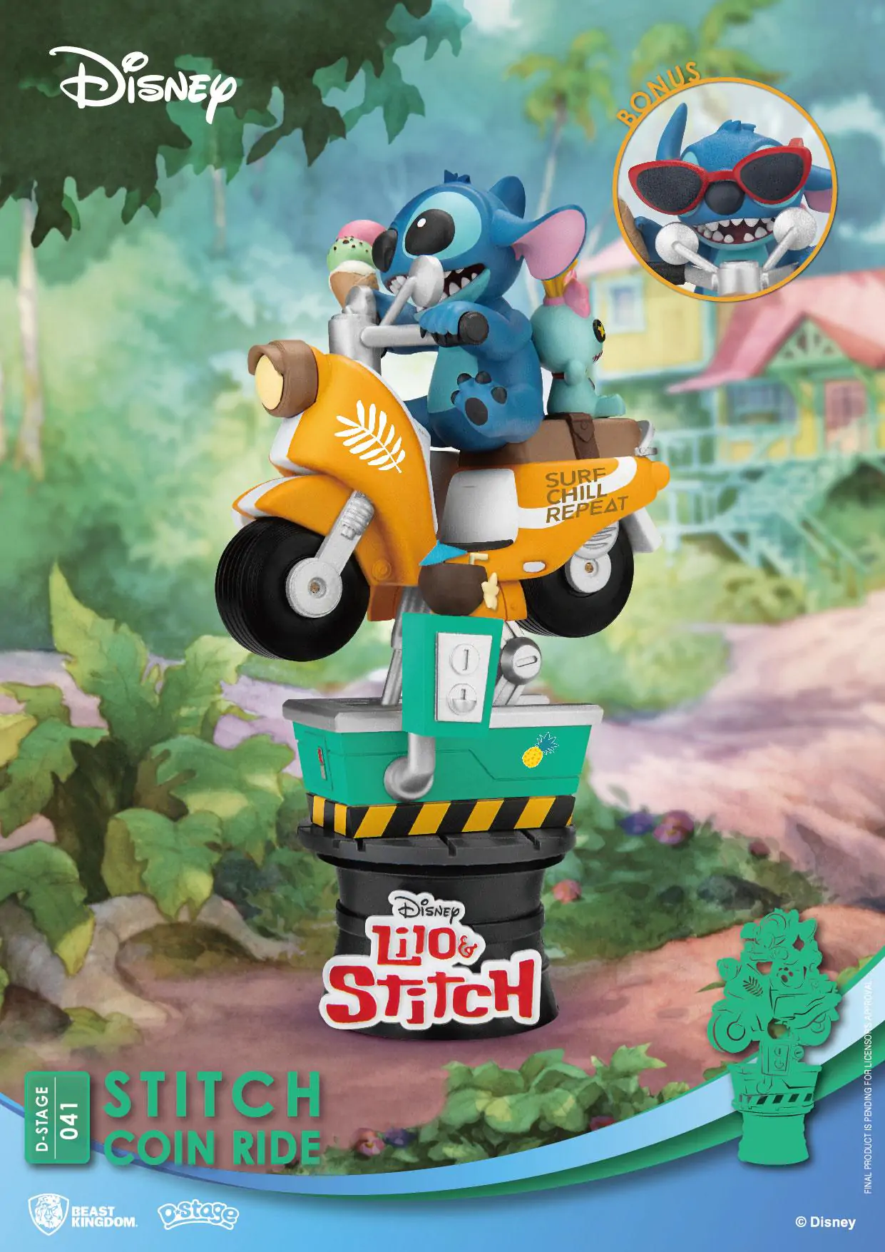 Disney D-Stage Diorama PVC Stitch Coin Ride 16 cm poza produsului