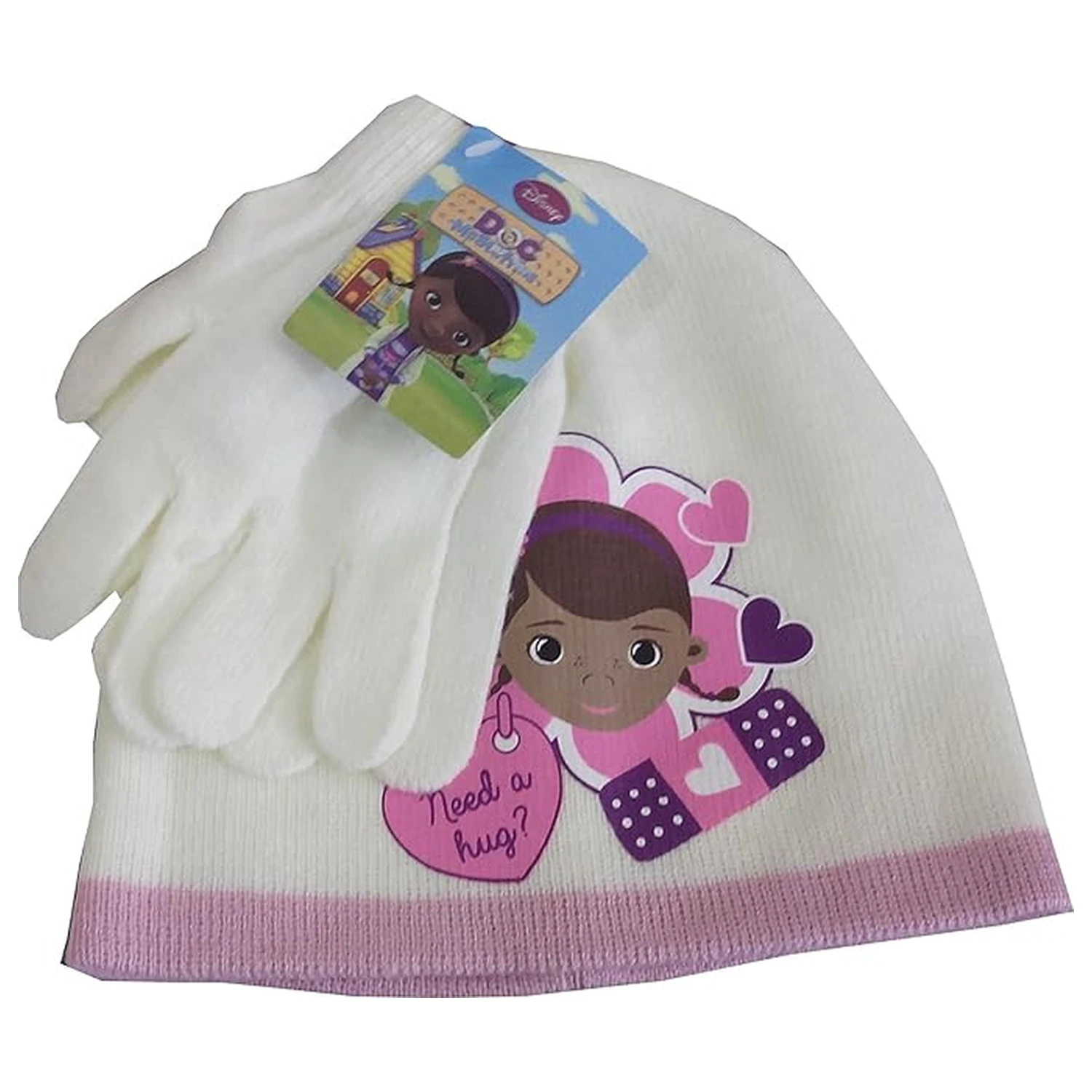 Disney Doc McStuffins Hug White Palarie pentru Copii + Set Manusi 54 cm poza produsului