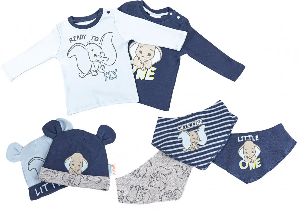 Disney Dumbo Tricou Bebe + Pălărie și Biberon Set de 7 piese 86/92 cm poza produsului