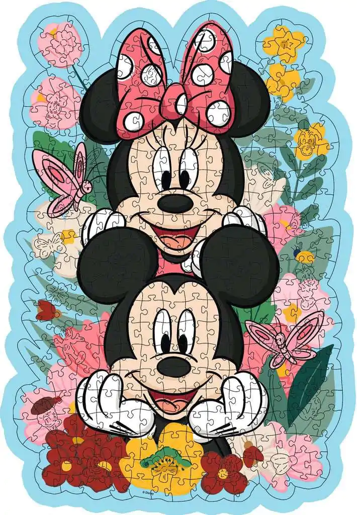 Disney WOODEN Jigsaw Puzzle Mickey & Minnie (300 piese) poza produsului