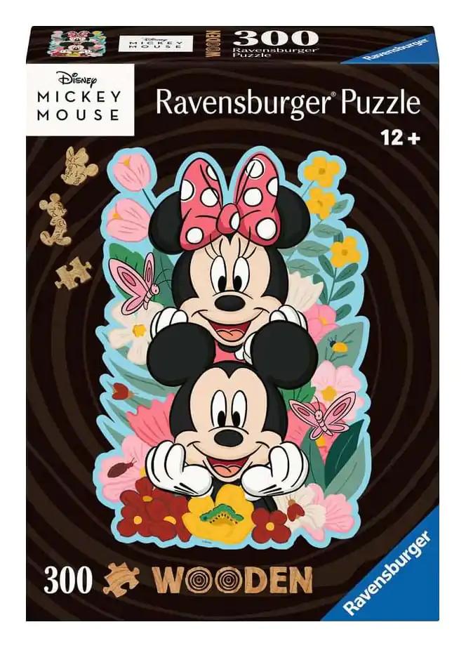 Disney WOODEN Jigsaw Puzzle Mickey & Minnie (300 piese) poza produsului