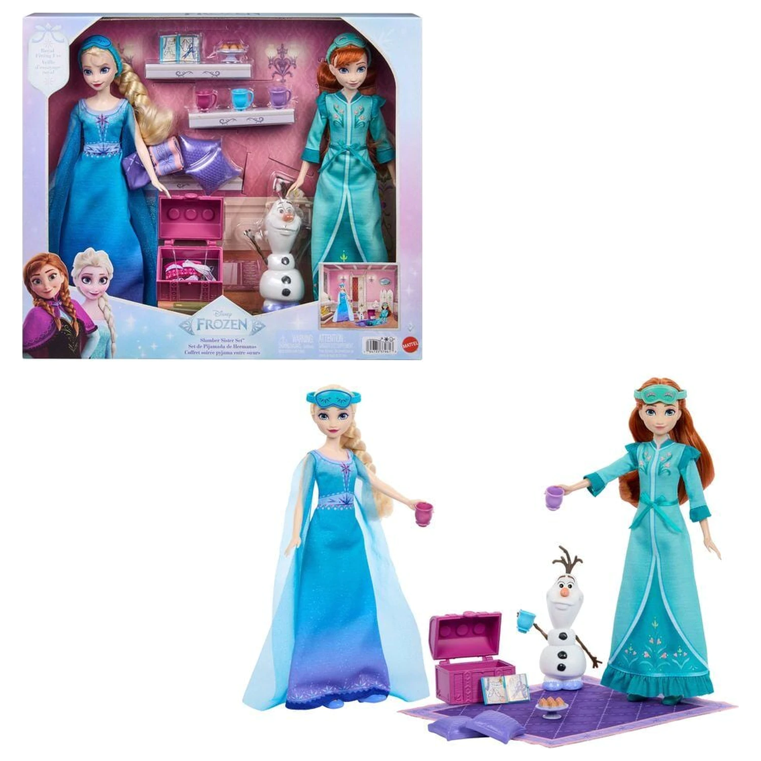 Disney Frozen Set de joaca Petrecerea in pijamale cu Elsa si Anna poza produsului