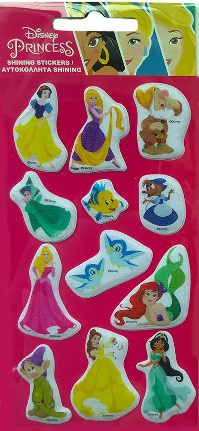 Disney Princess Set de autocolante Glittery Puffy Sponge poza produsului