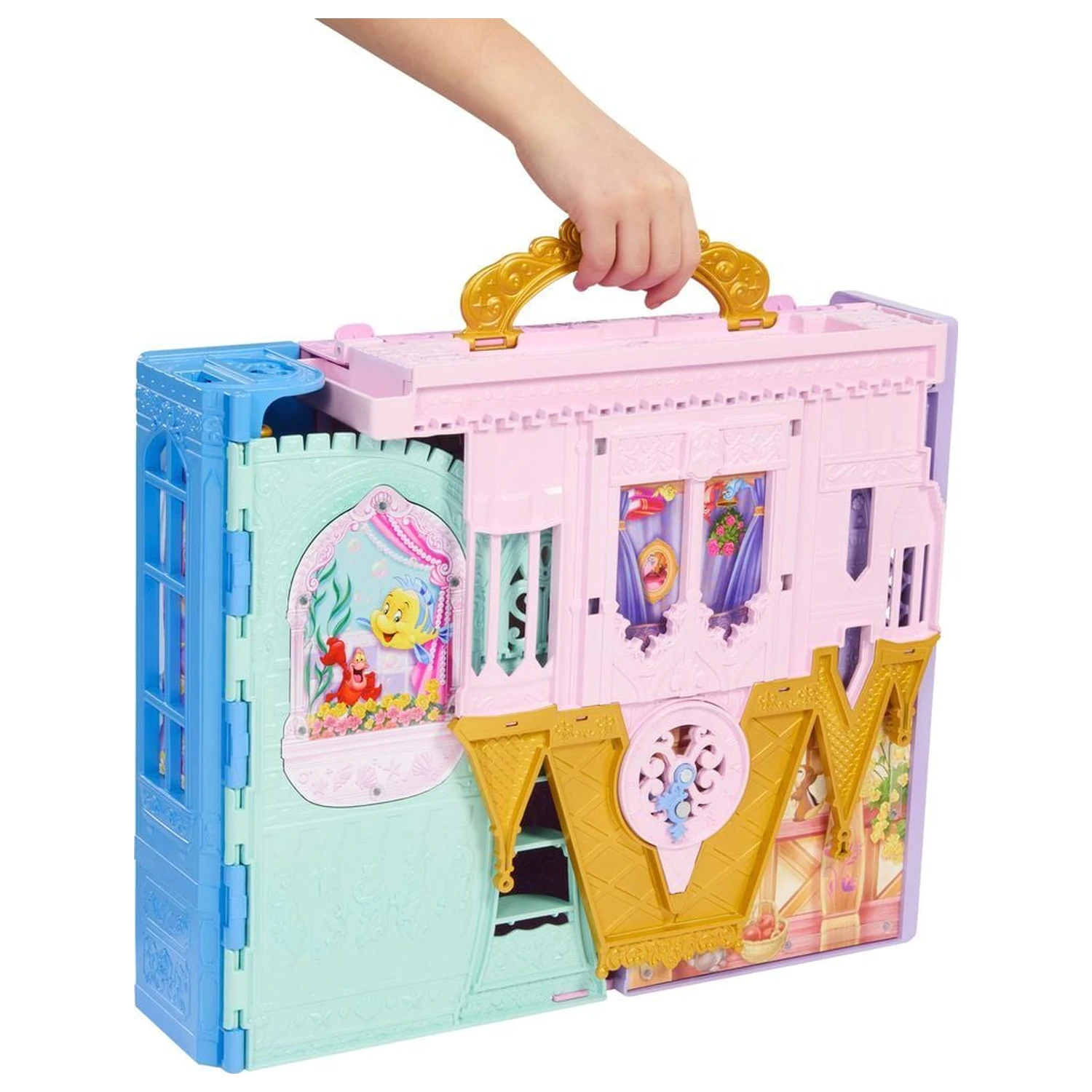 Disney Princess Rapunzel Doll și set de joacă Close & Carry Castle poza produsului