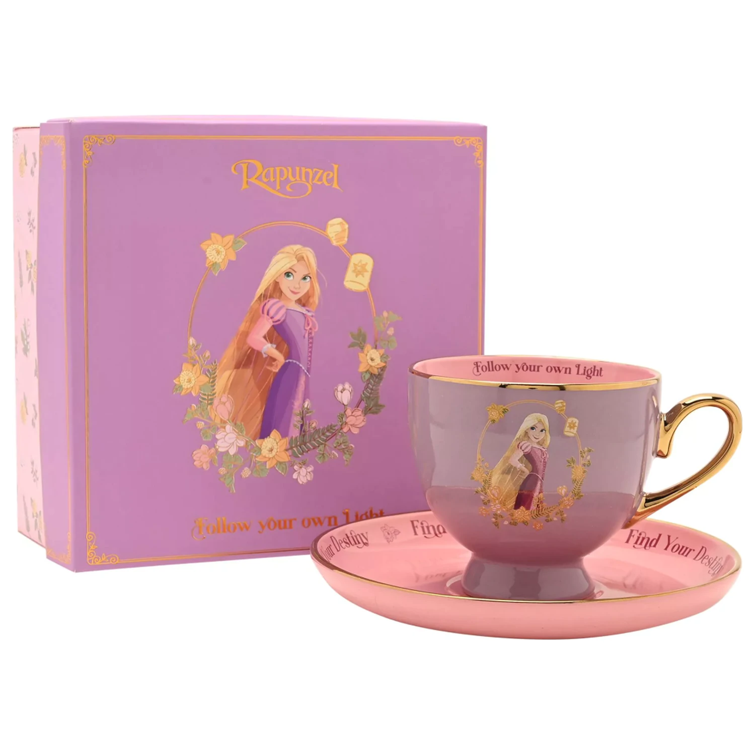 Disney Princess Rapunzel Ceașcă de ceai + Farfurioară 207ml poza produsului