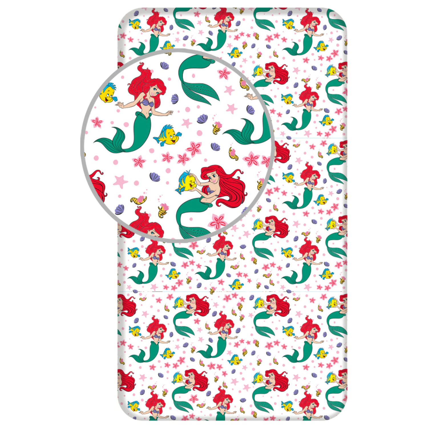 Disney Princess Ariel cearșaf de pat cu elastic 90x200 cm poza produsului