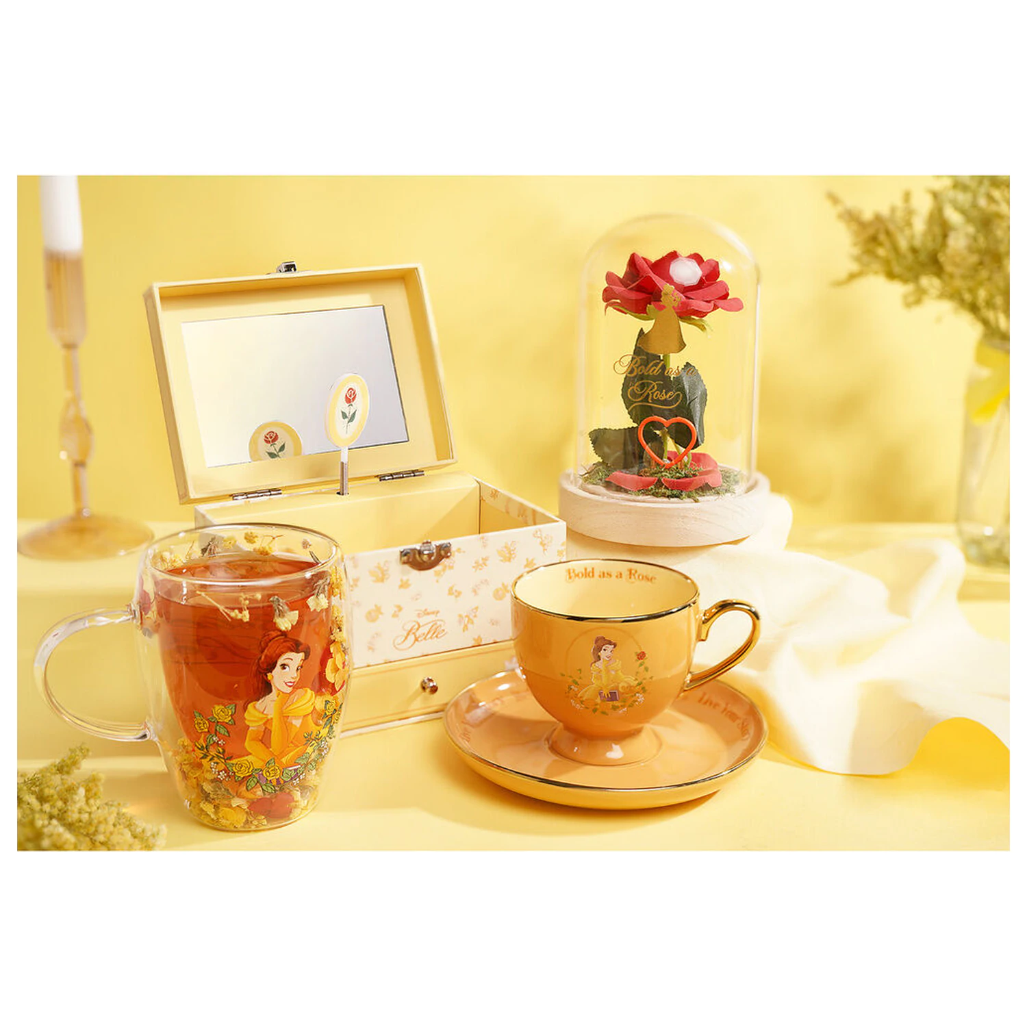 Disney Princess Belle pahar cu flori uscate 300 ml poza produsului