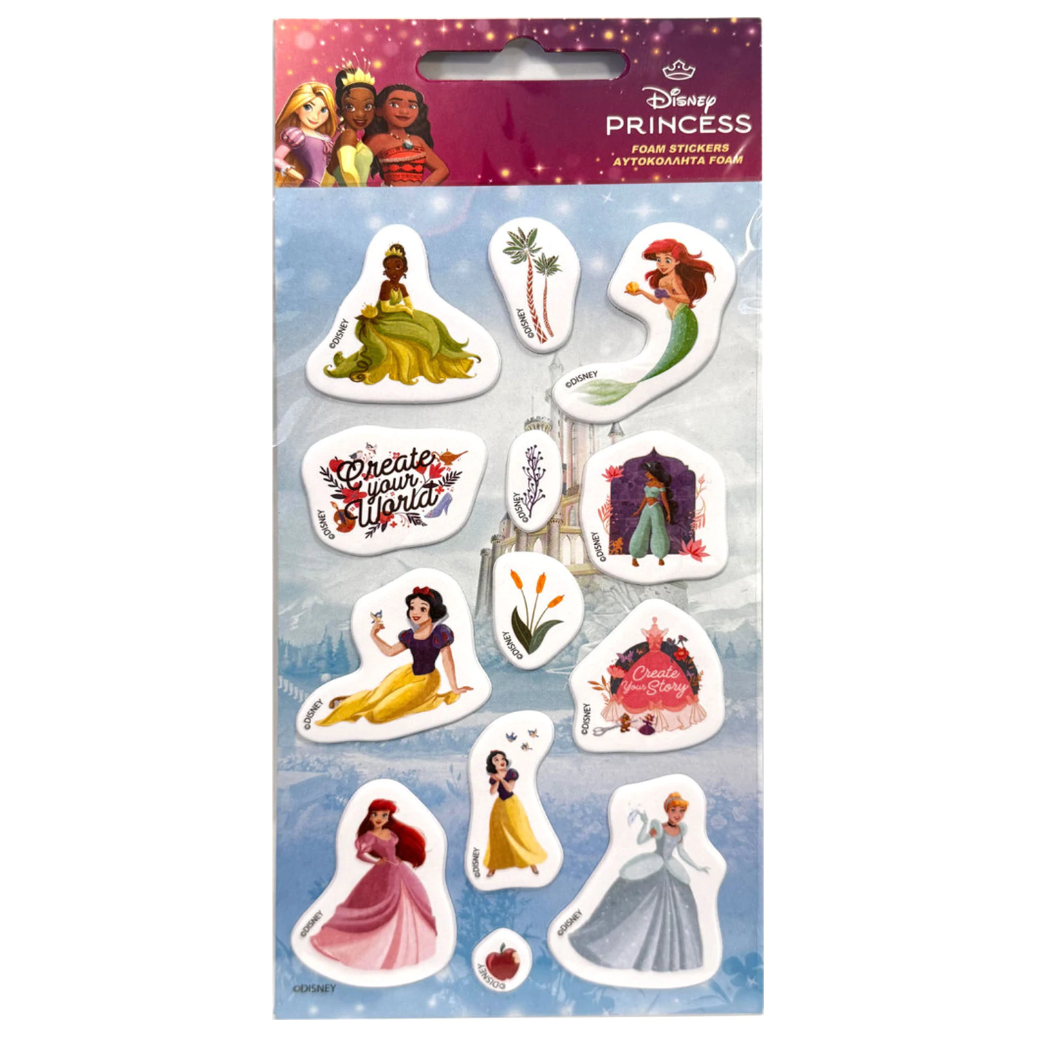 Disney Princess Create Your Story Puffy Foam Sticker Set poza produsului