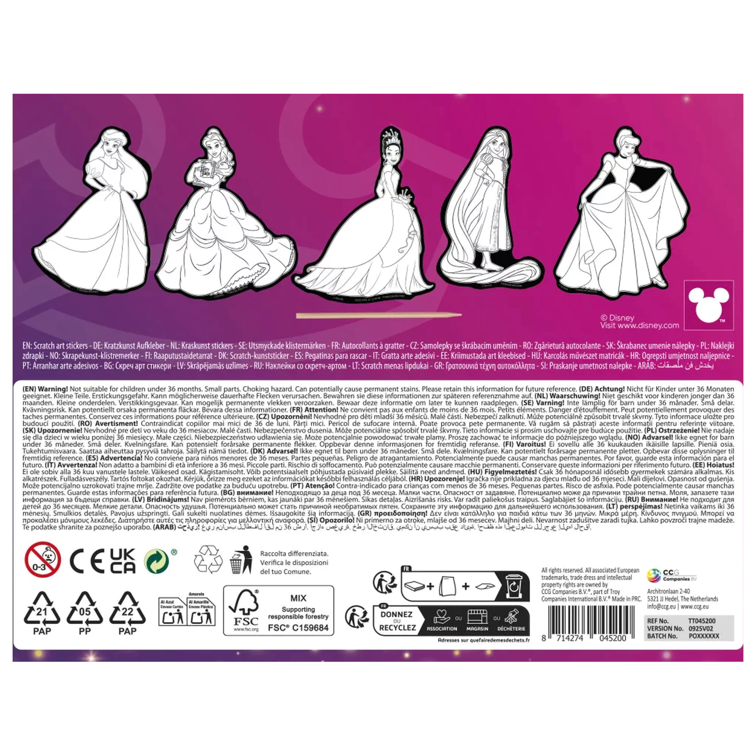 Disney Princess Fairytale scratch art stickers 5 bucati poza produsului