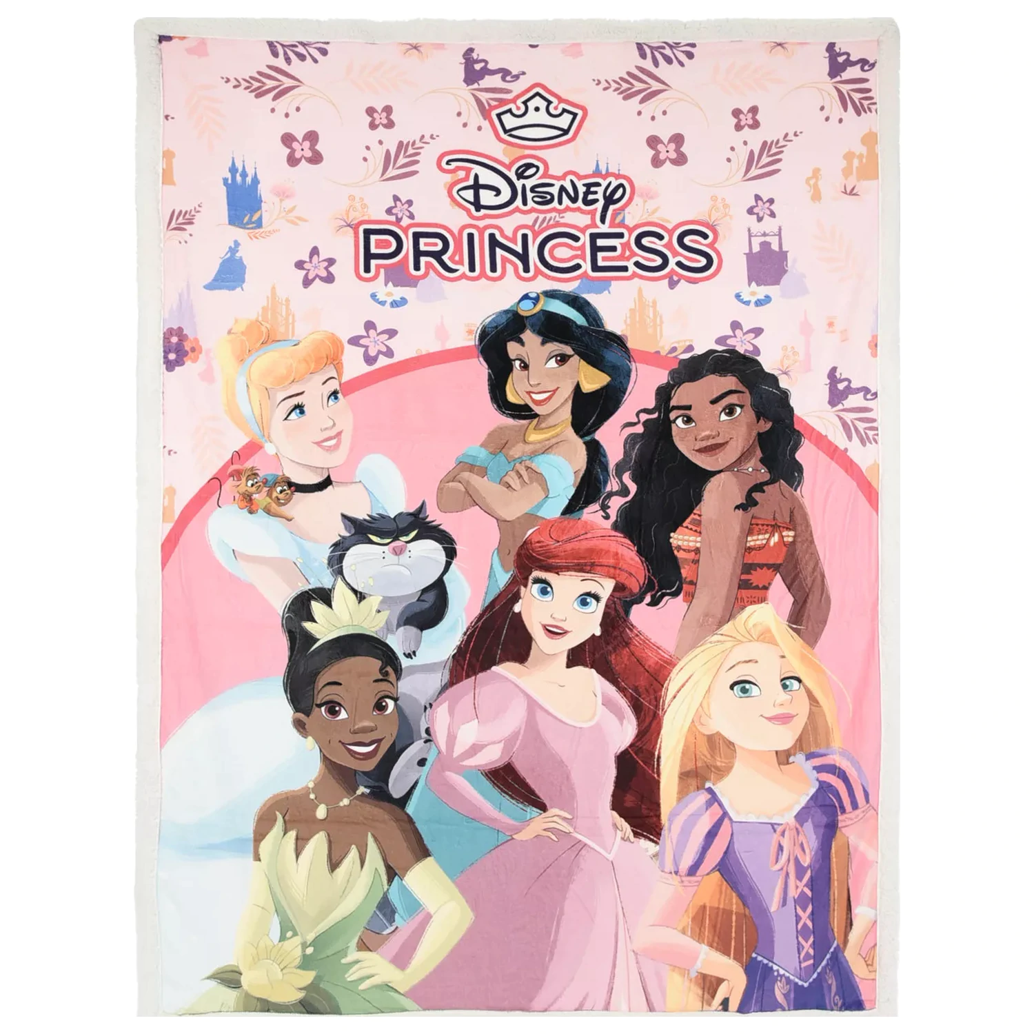 Patura sherpa Disney Princess Floral Fantasy 140x190 cm poza produsului