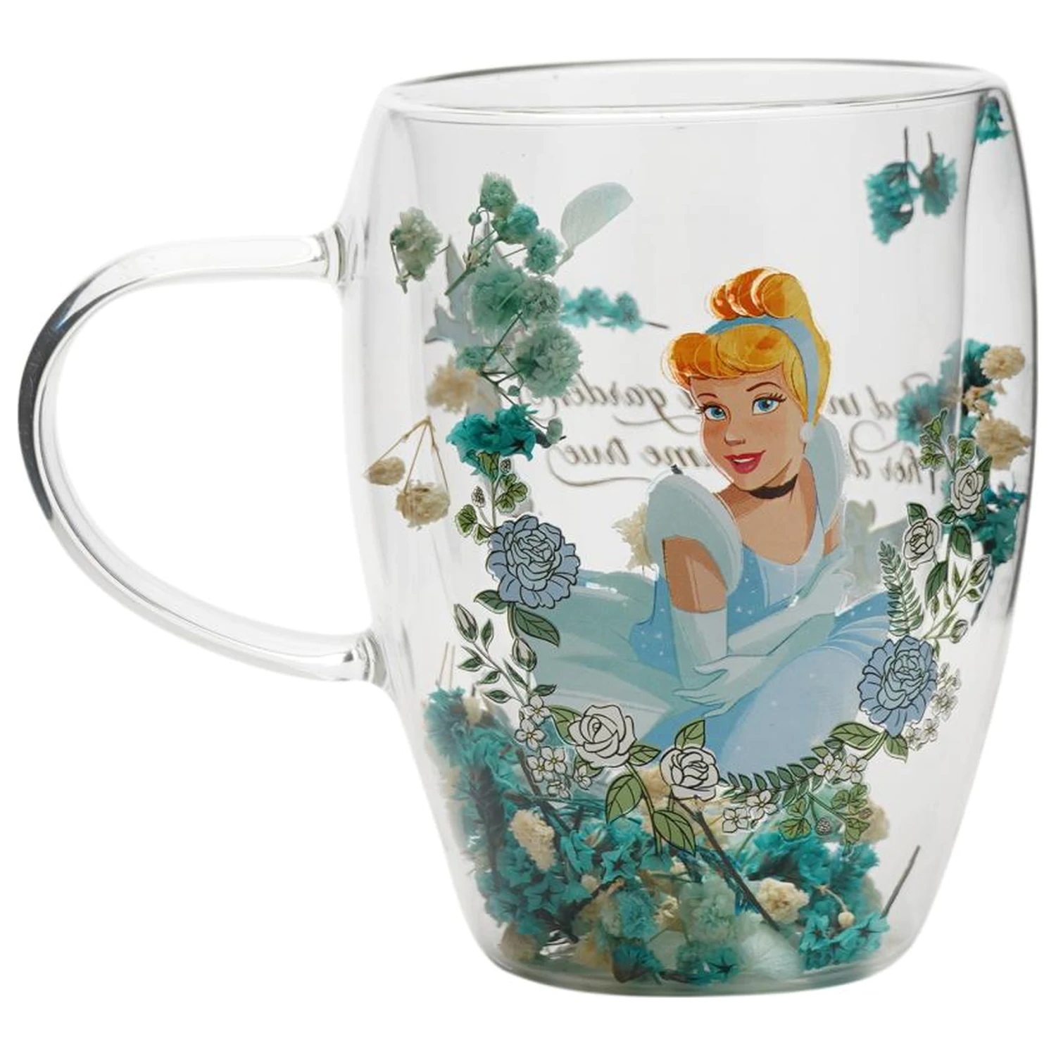 Disney Princess Cinderella Pahar de sticlă cu flori uscate 0.3L poza produsului