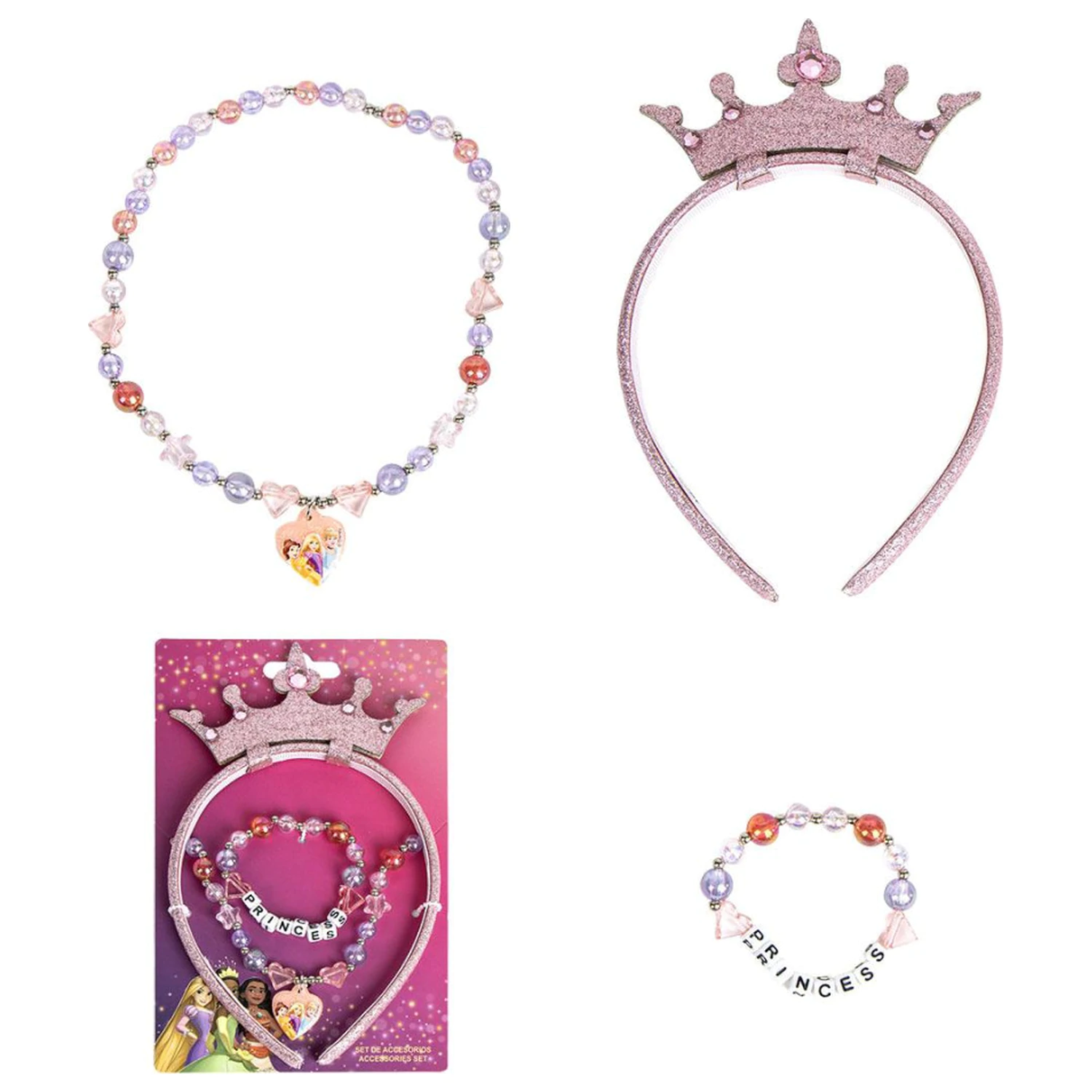 Disney Princess Heart Jewel si Set Benda de Par poza produsului