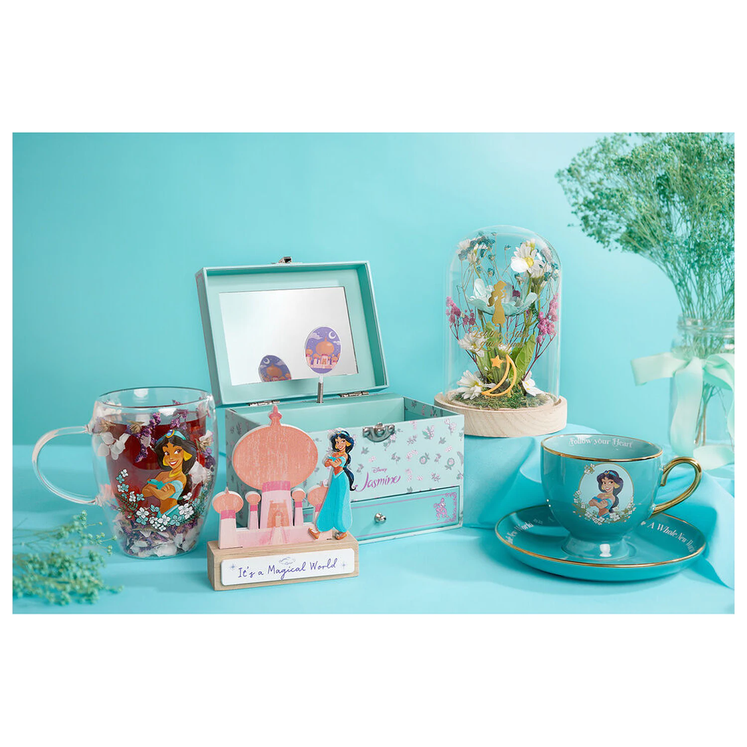 Disney Princess Jasmine Pahar cu flori uscate 300 ml poza produsului