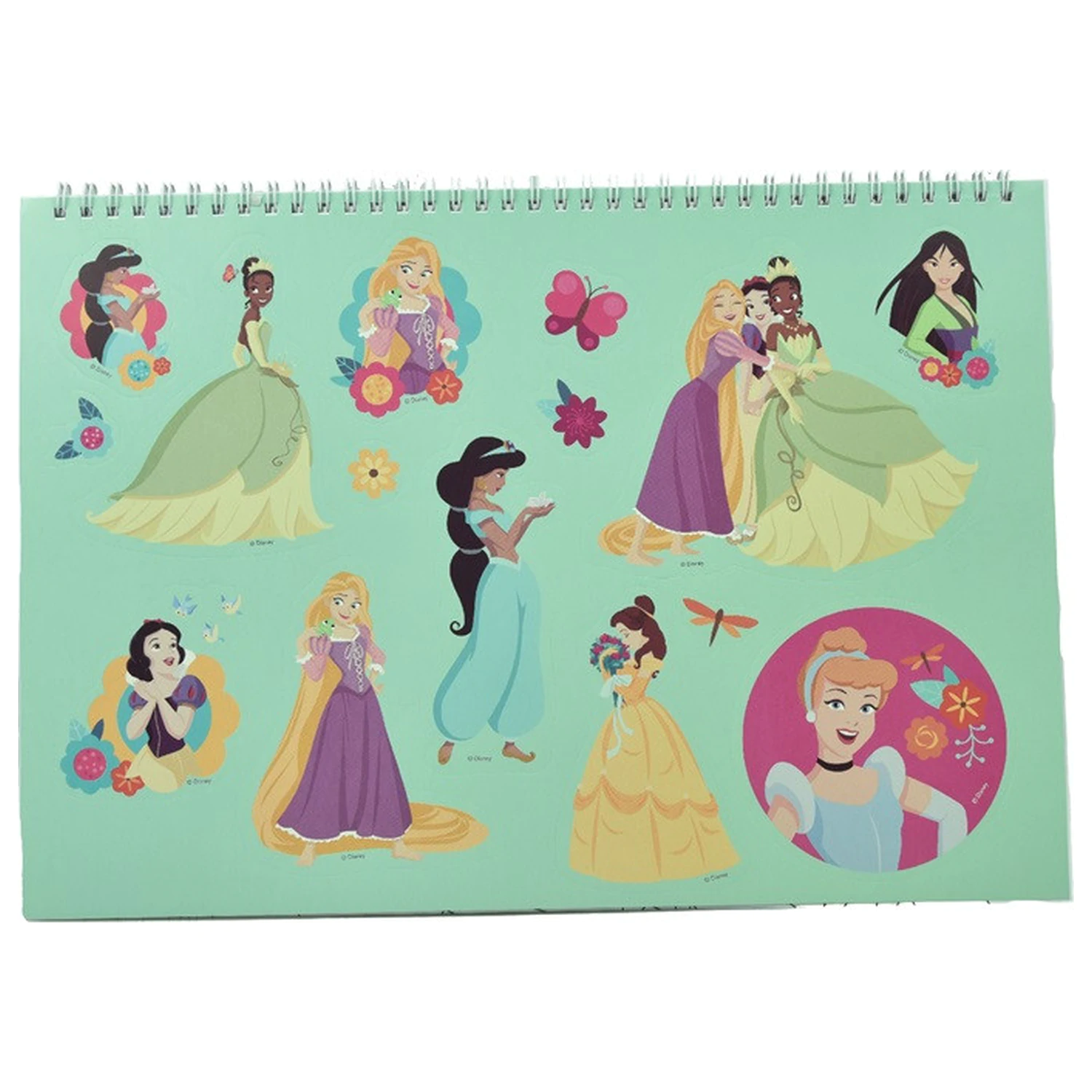 Disney Princess Spring A/4 Caiet de schițe spiralat cu 40 de coli și autocolante poza produsului