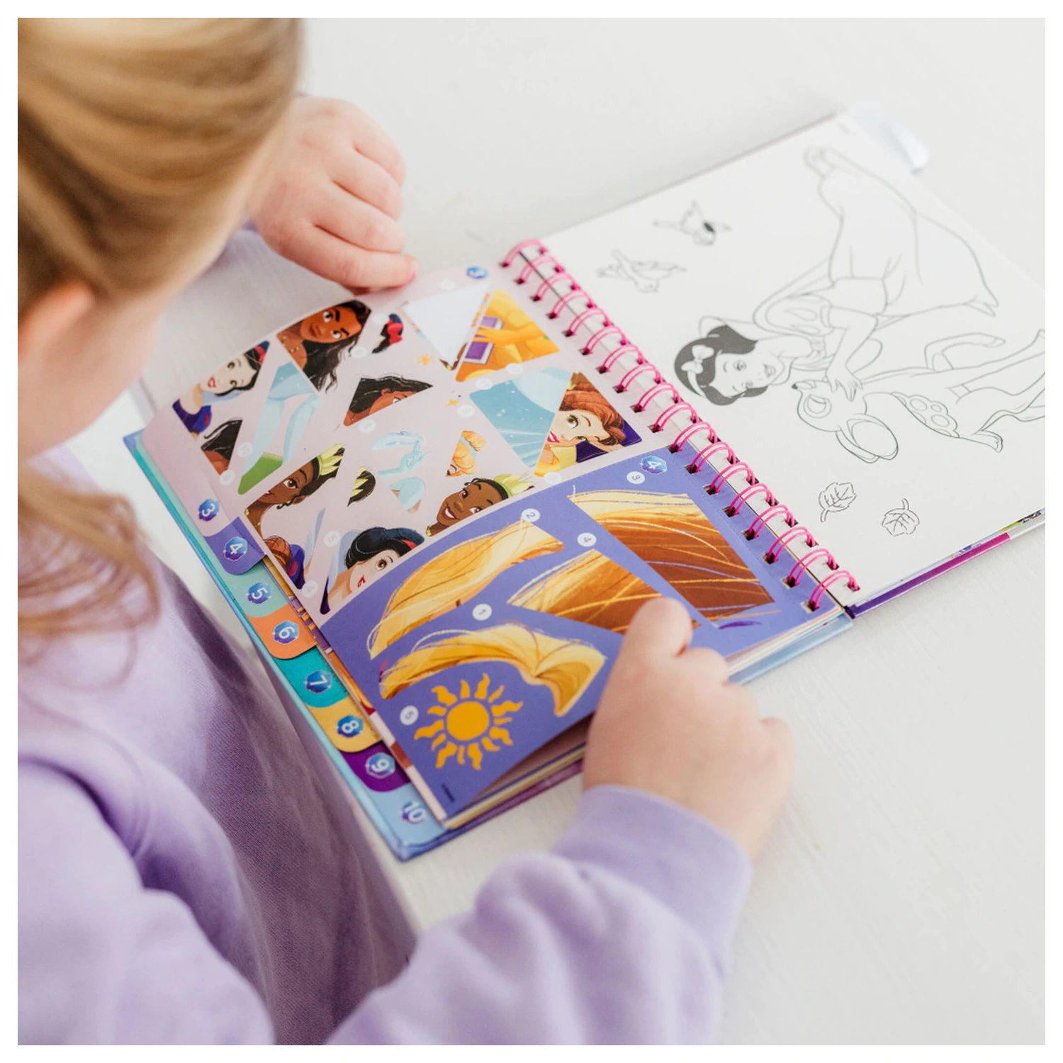 Disney Princess Story Puzzle Sticker and Coloring Set poza produsului