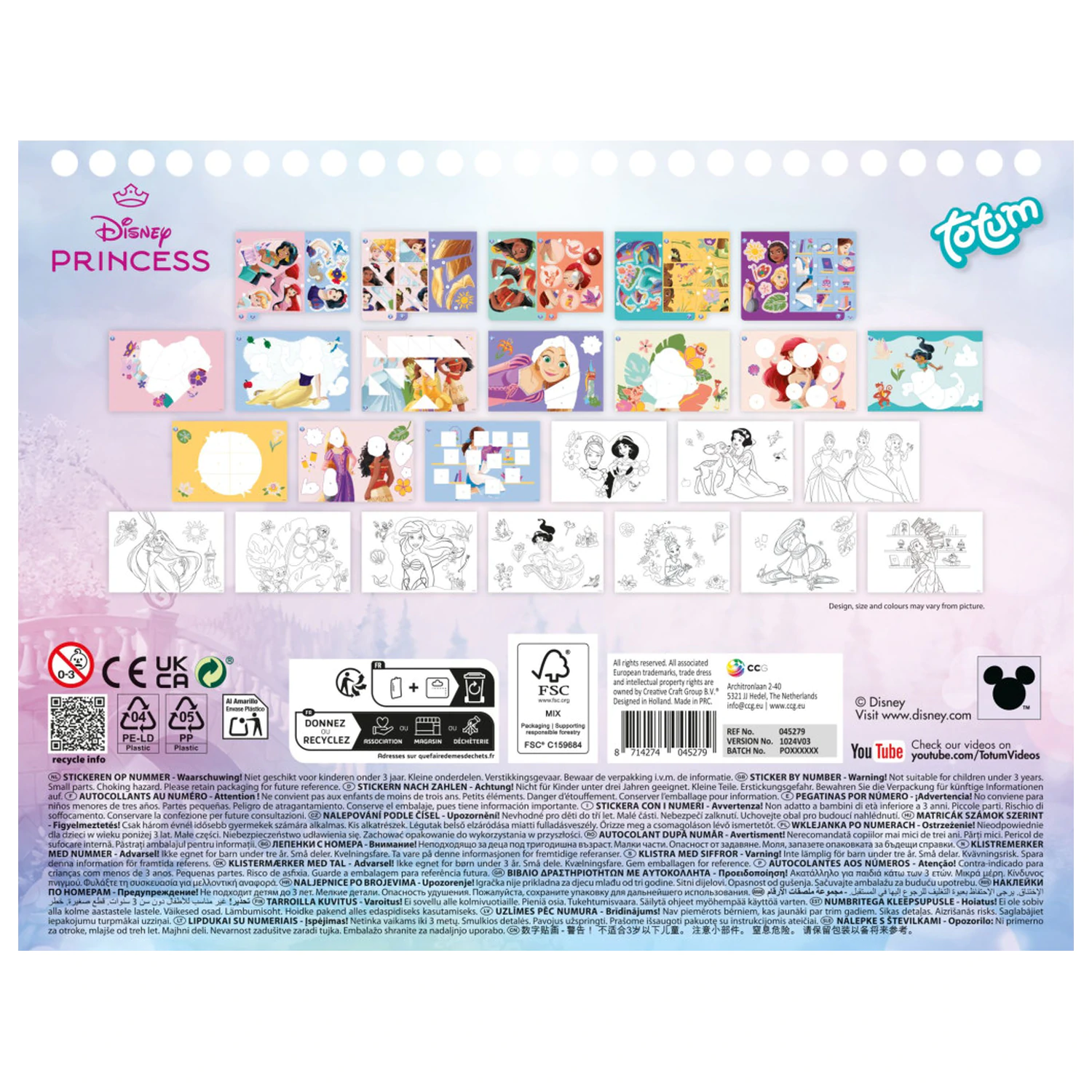 Disney Princess Story Puzzle Sticker and Coloring Set poza produsului