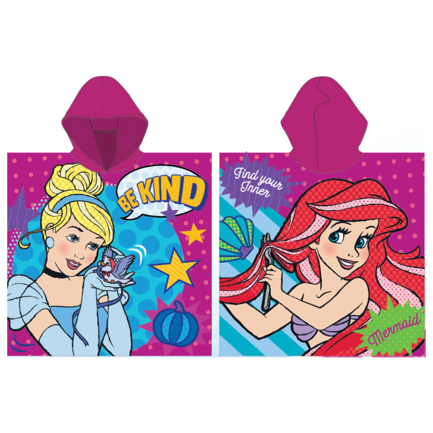 Disney Princesses Story prosop de plaja poncho poza produsului