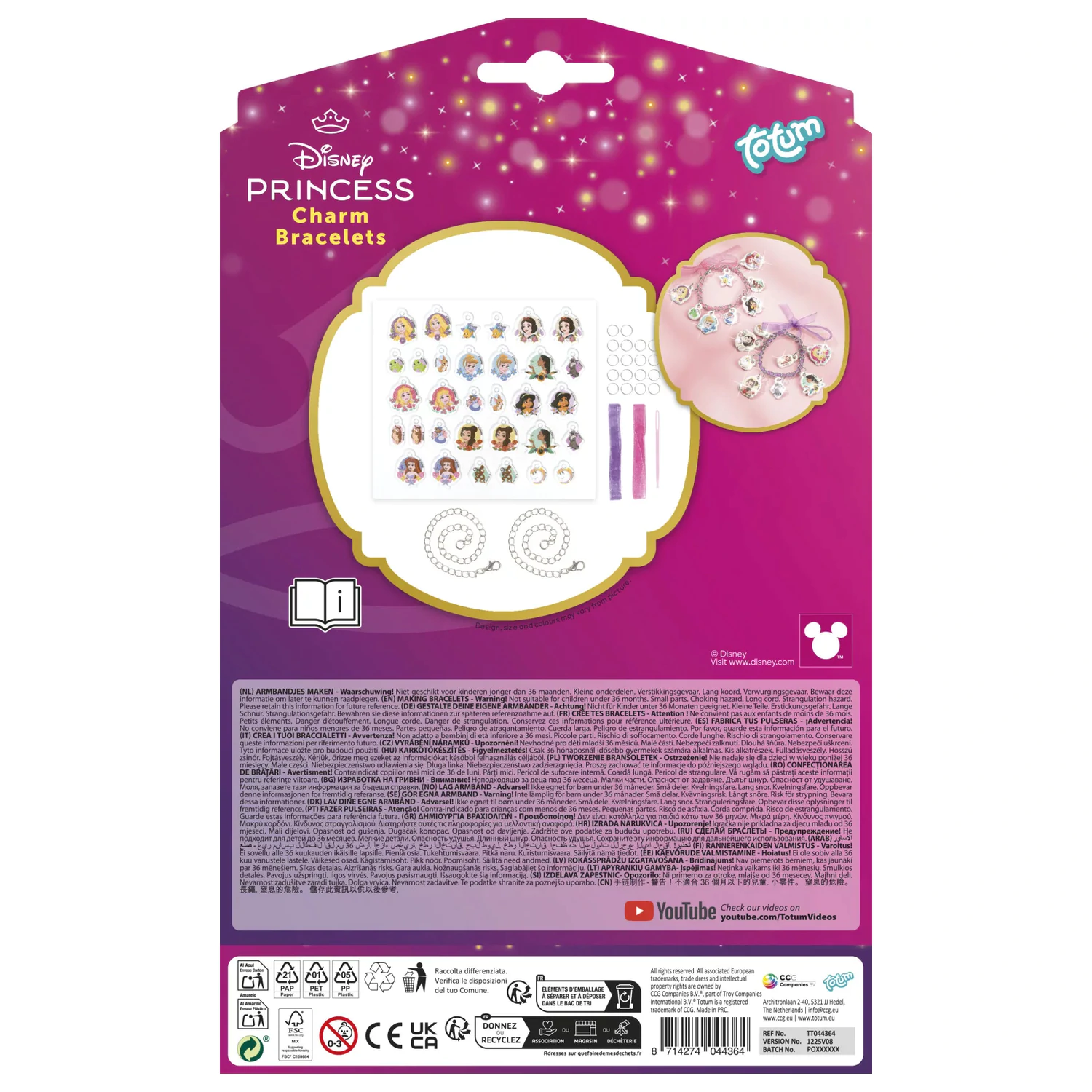 Disney Princess Totum Charm Bracelet Set pentru făcut brățări poza produsului