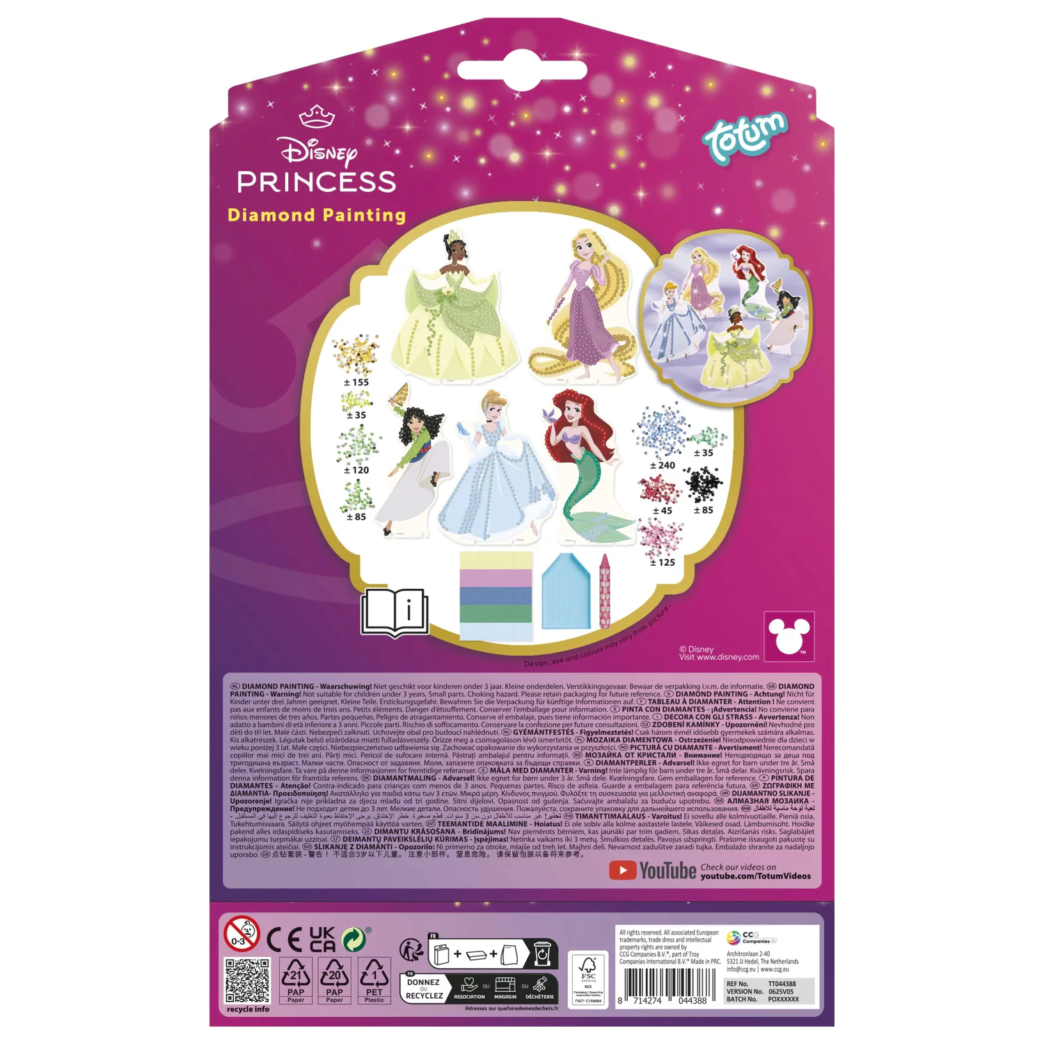 Disney Princess Totum Diamond Painting Set 5 piese poza produsului