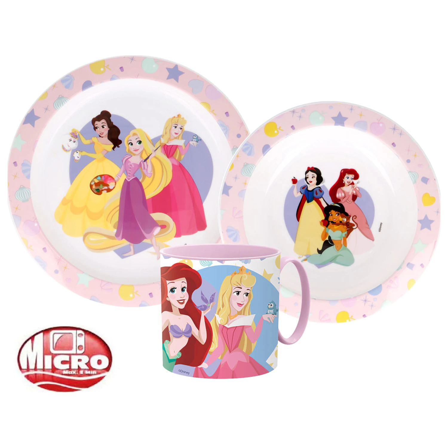 Disney Princess True Set de Vesela, Set Micro Plastic cu Cana poza produsului