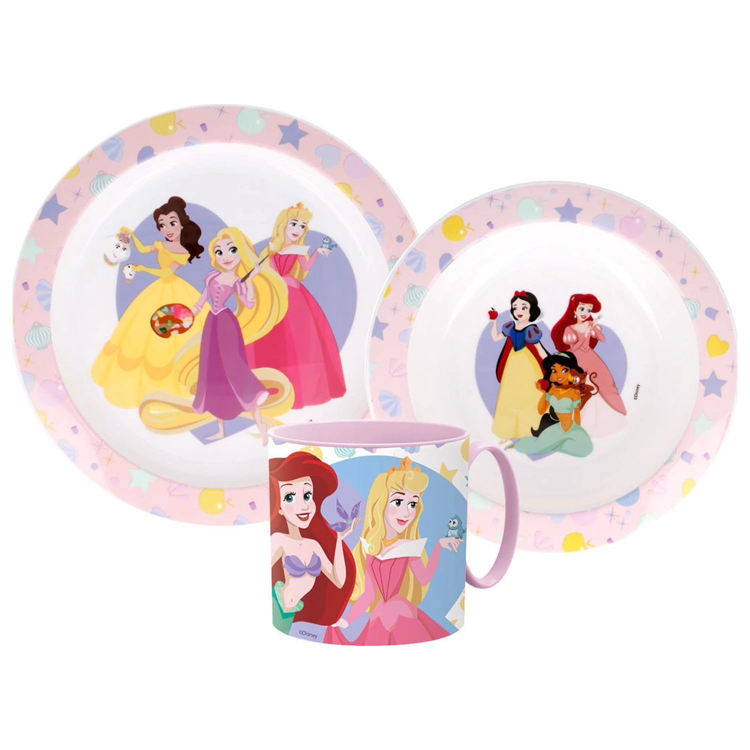 Disney Princess True Set de vase, Set Micro Plastic cu cana de 265 ml poza produsului