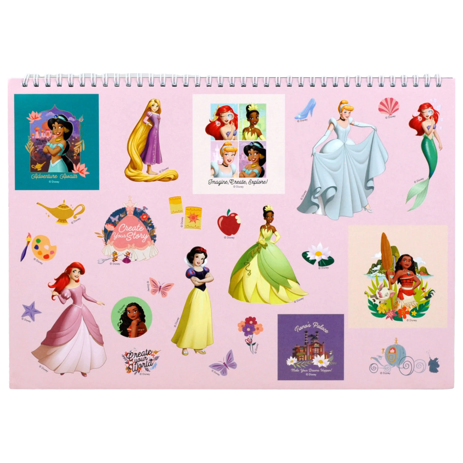 Disney Princess Your World A/4 Caiet de schite spiralat 40 coli cu autocolante poza produsului