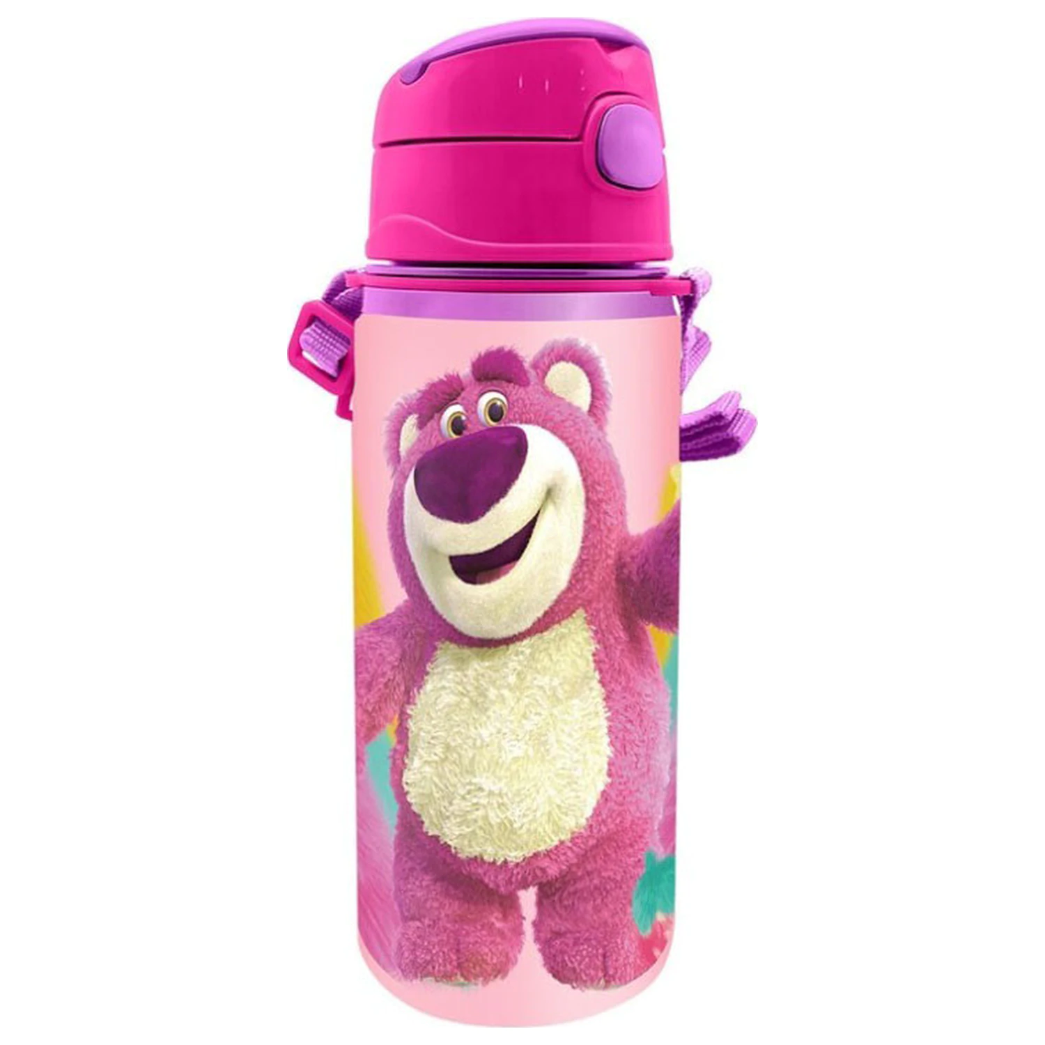 Disney Toy Story Lotso Sticla de apa din aluminiu cu pai si snur 600 ml poza produsului