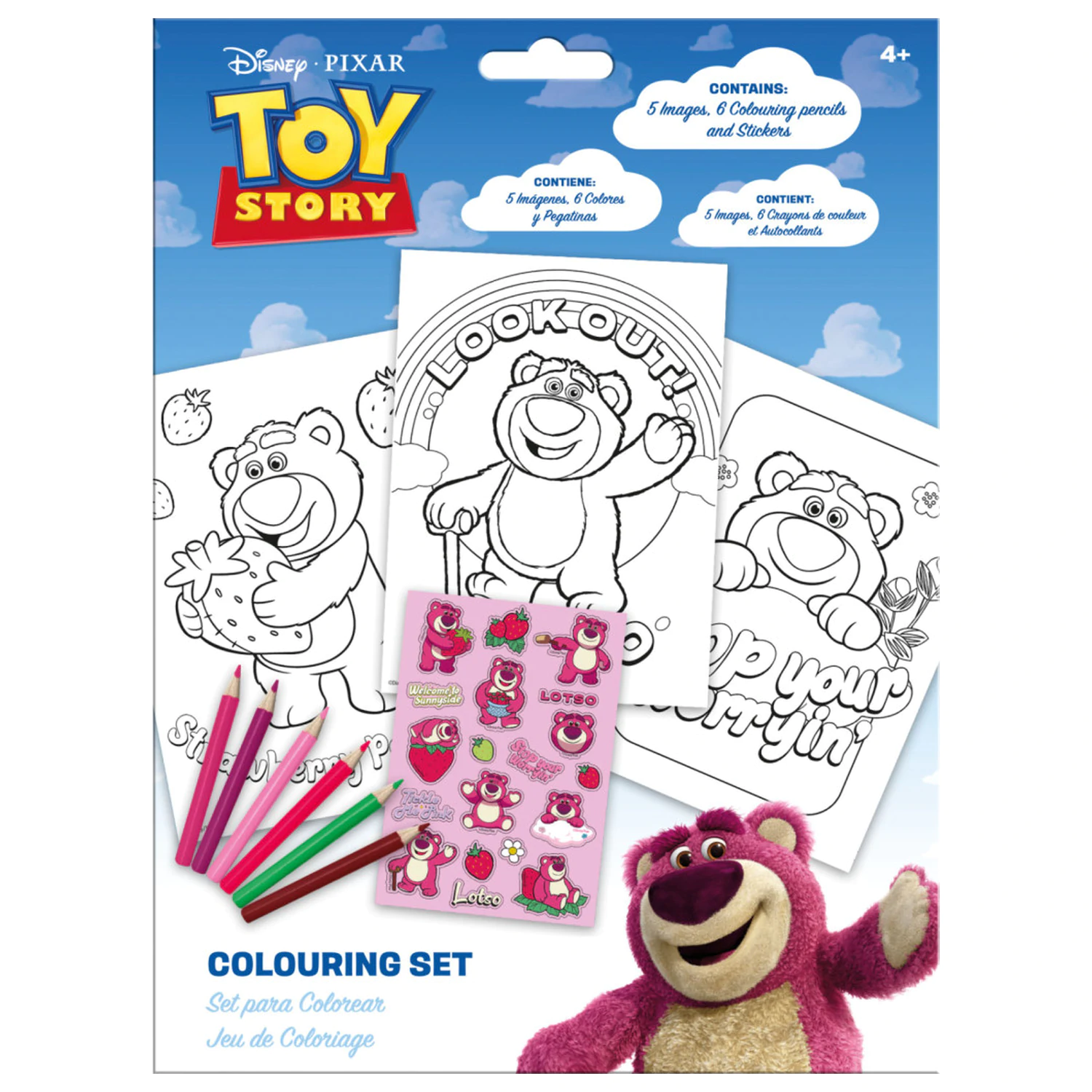 Disney Toy Story Lotso Strawberry set de colorat cu stickere poza produsului