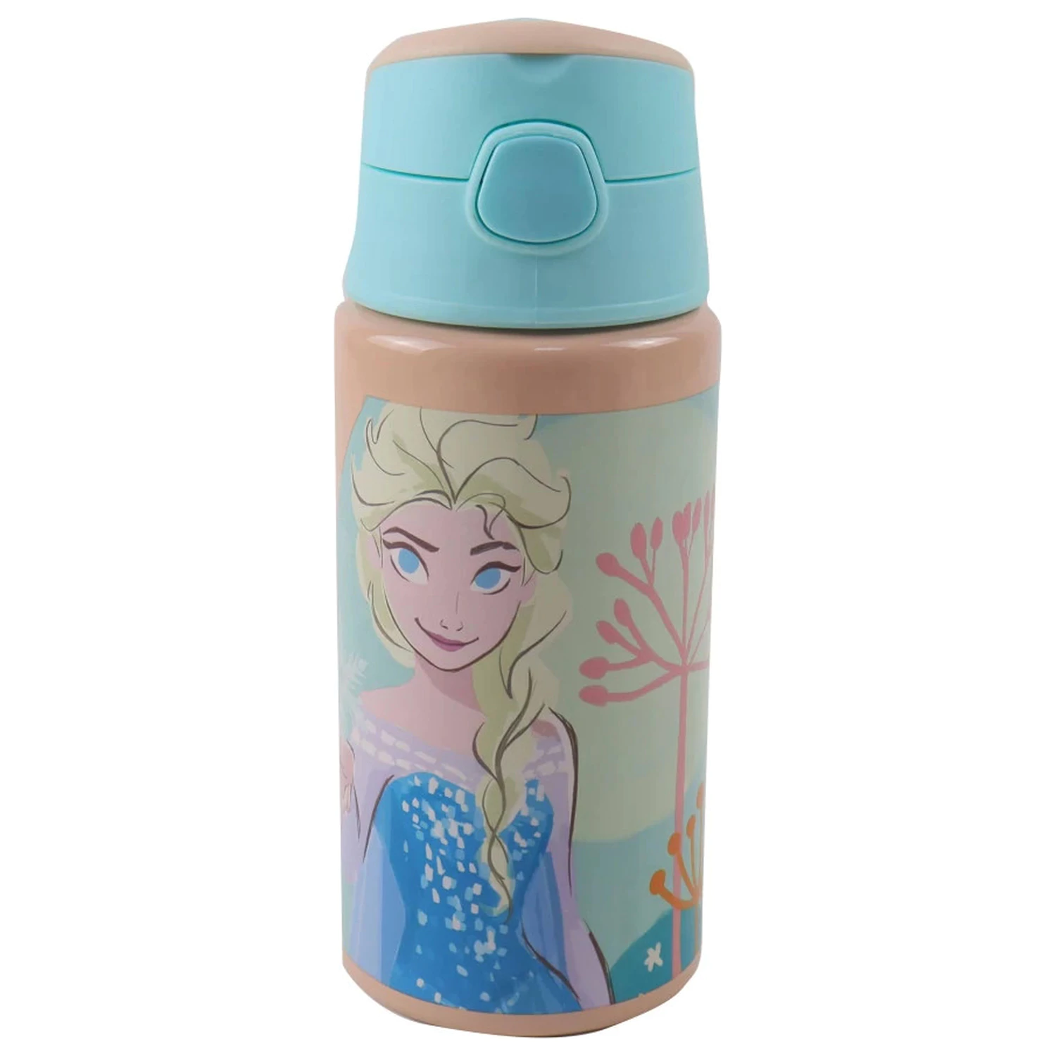 Disney Frozen Adventure Sticla de aluminiu cu pai cu carlig 500 ml poza produsului