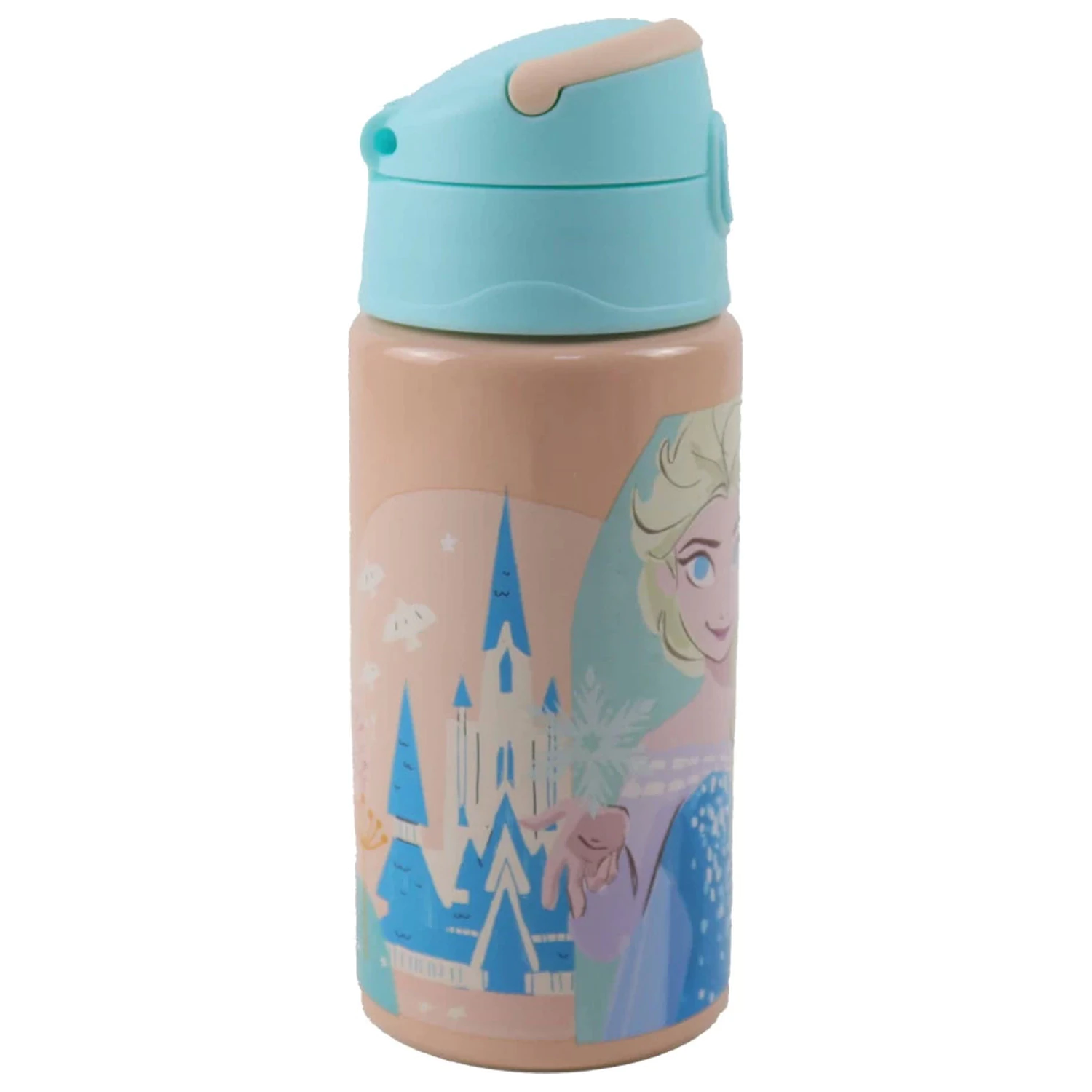 Disney Frozen Adventure Sticla de aluminiu cu pai cu carlig 500 ml poza produsului