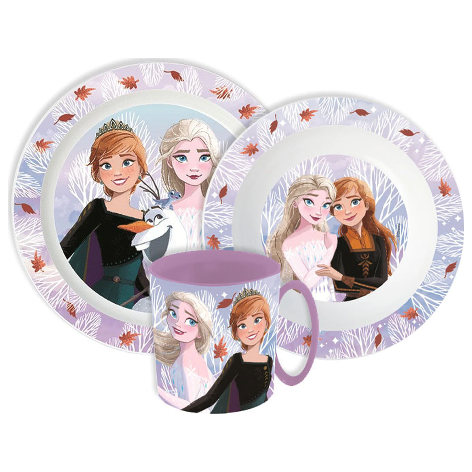 Disney Frozen Autumn Leaves set de vesela, micro plastic set cu cana poza produsului