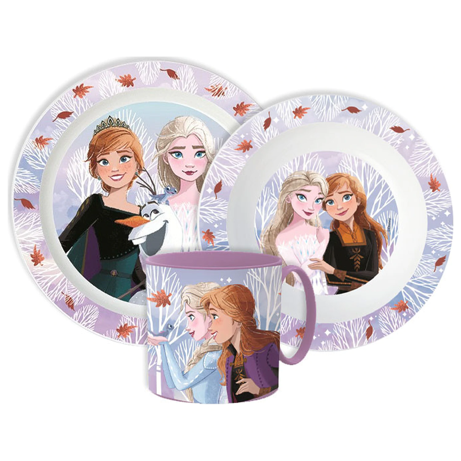 Set vesela Disney Frozen Autumn Leaves, set din micro plastic cu cana poza produsului