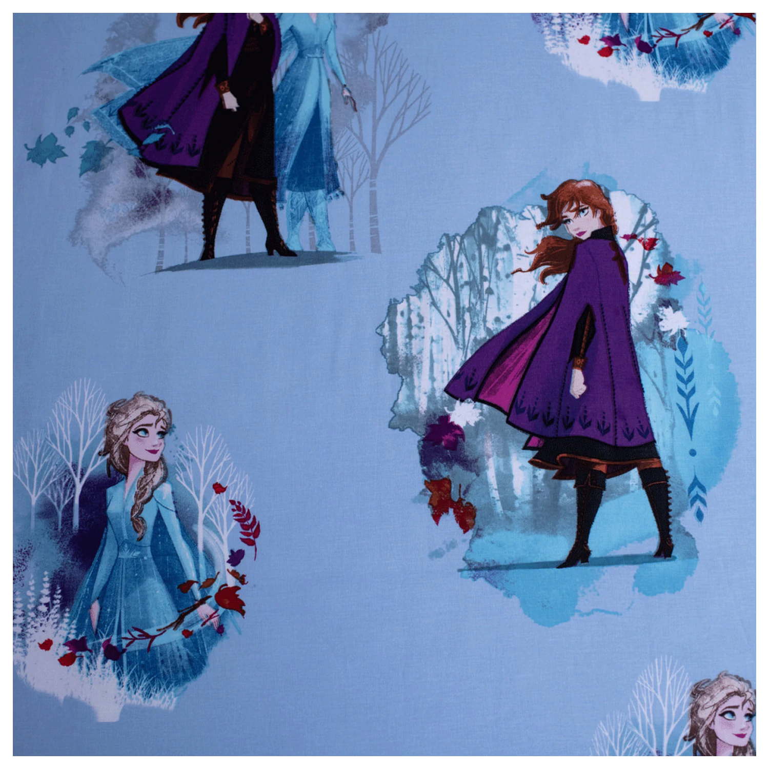 Disney Frozen Blue Leaves Cearsaf de pat cu elastic 90*200 cm poza produsului
