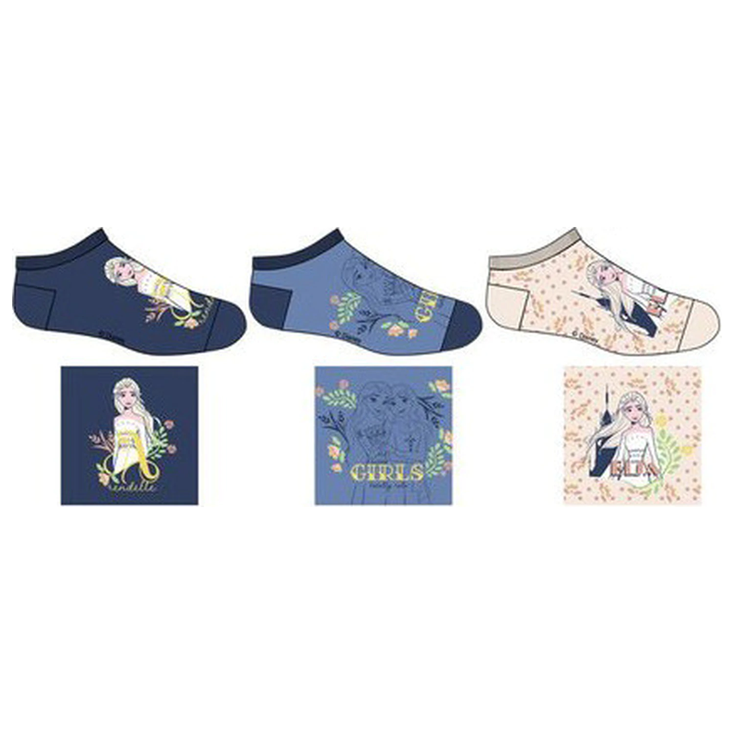 șosete scurte Disney Frozen Castle Kids 31/34 poza produsului
