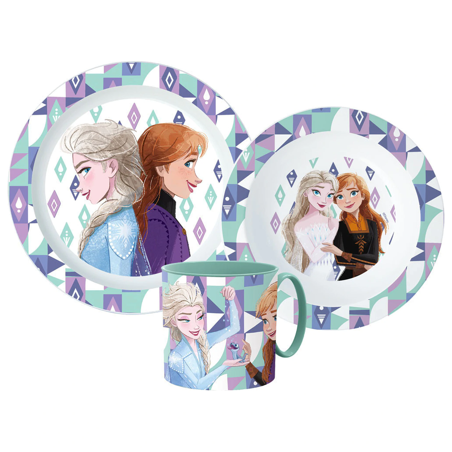 Disney Frozen Ice Magic Set vesela, set micro plastic cu cana 265 ml poza produsului