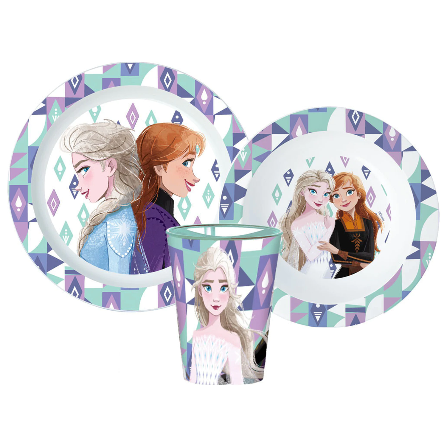 Set vesela Disney Frozen Ice Magic Dinnerware Set, Micro Plastic Set, cu 260 ml Pahar poza produsului