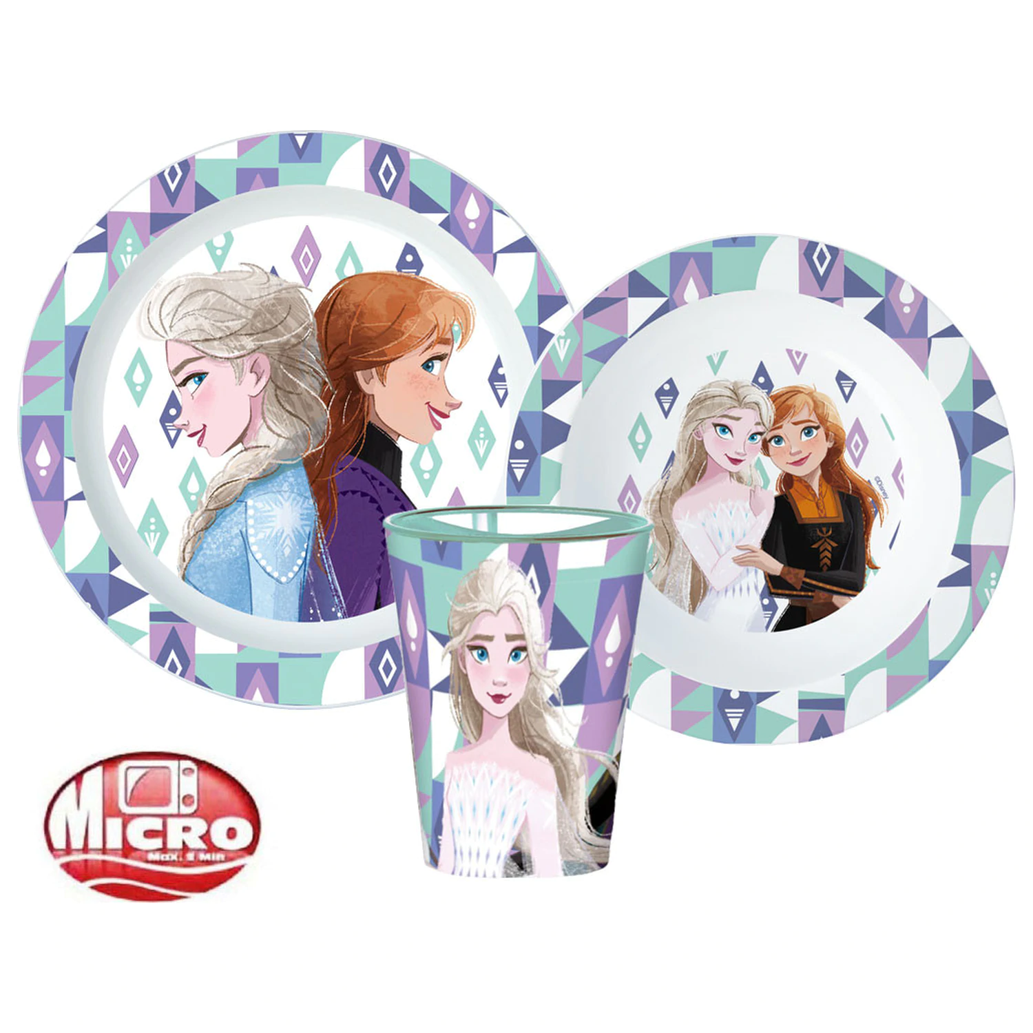 Set vesela Disney Frozen Ice Magic Dinnerware Set, Micro Plastic Set, cu 260 ml Pahar poza produsului