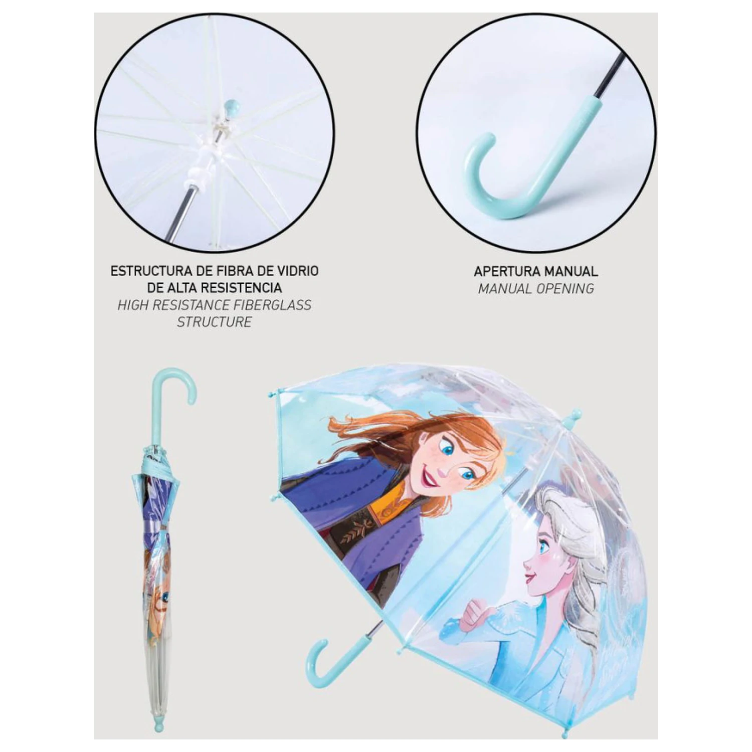Disney Frozen Icy Drizzle Kids' Clear Umbrela Ø71 cm poza produsului