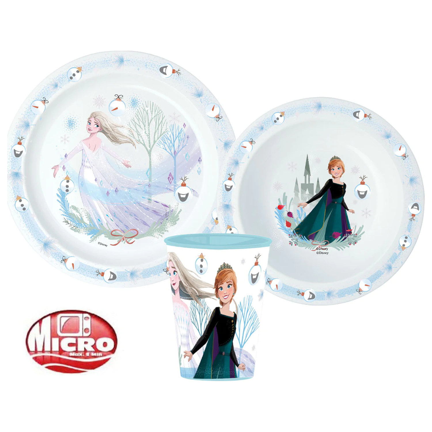 Disney Frozen Royally Cool Set de vesela pentru cina de Craciun, set micro plastic, cu o cana de 260 ml poza produsului