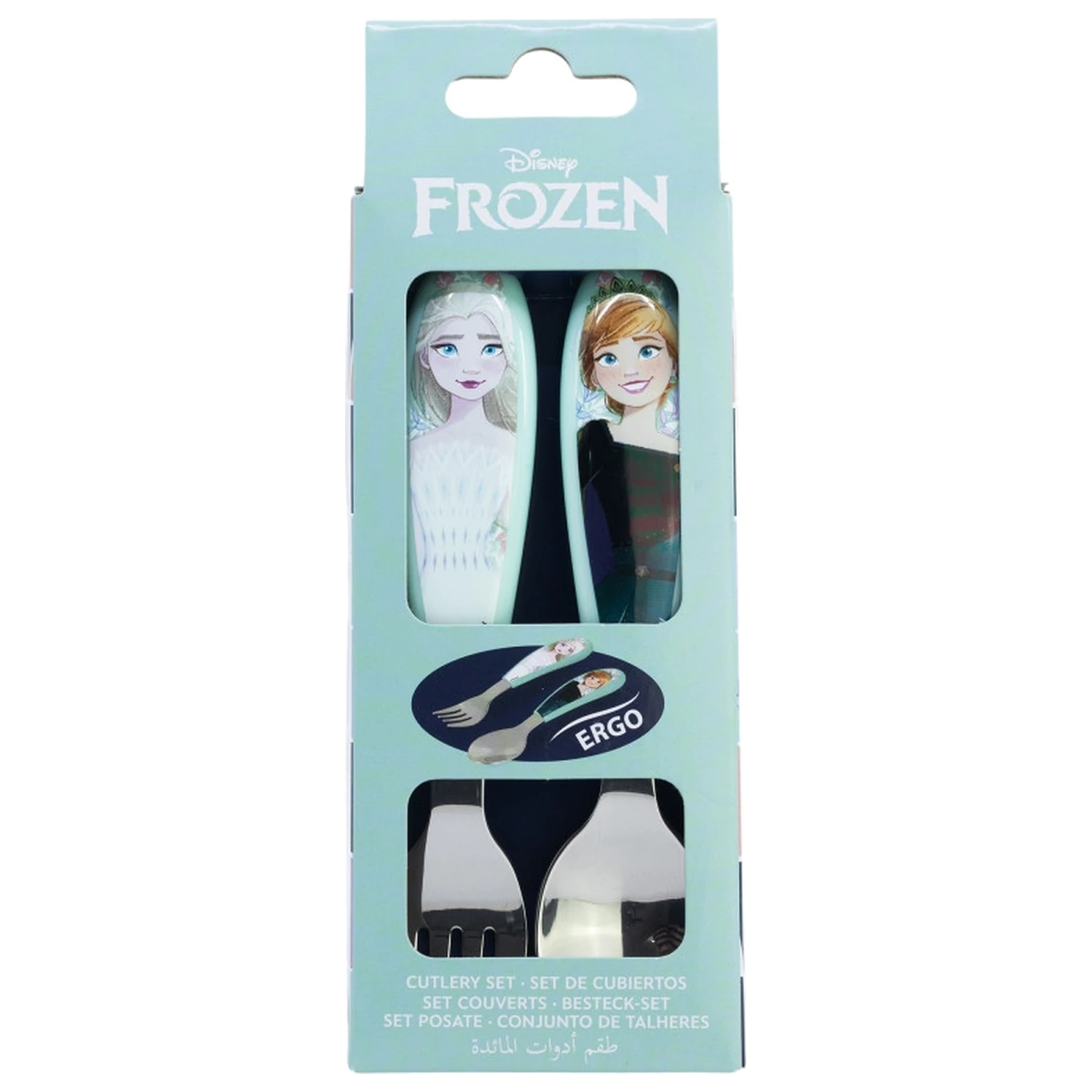 Disney Frozen Snowy Tale Metal Ergo Tacâmuri Set - 2 Piese poza produsului