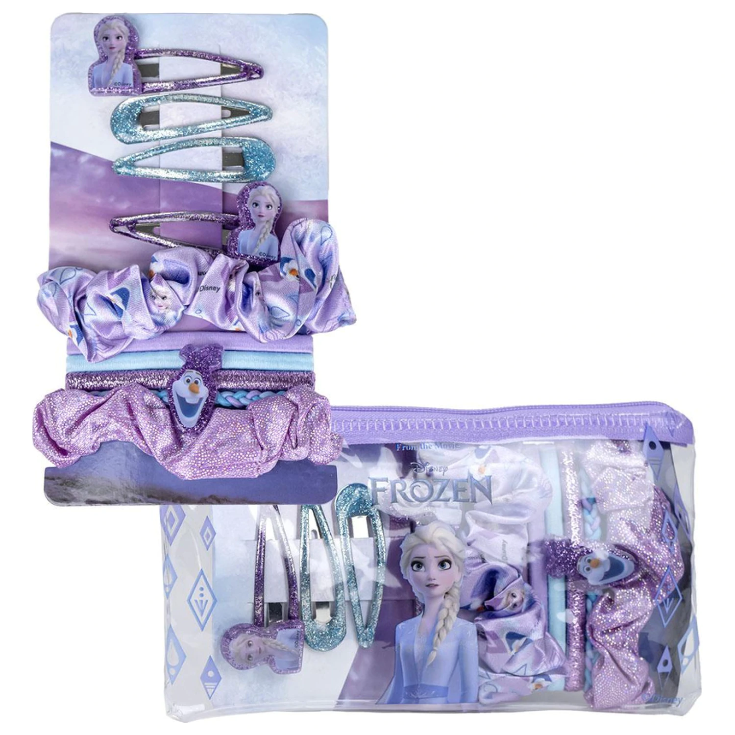 Disney Frozen Sparkle Hair Clip and Hair Tie Set set cleme de par si elastice de par poza produsului