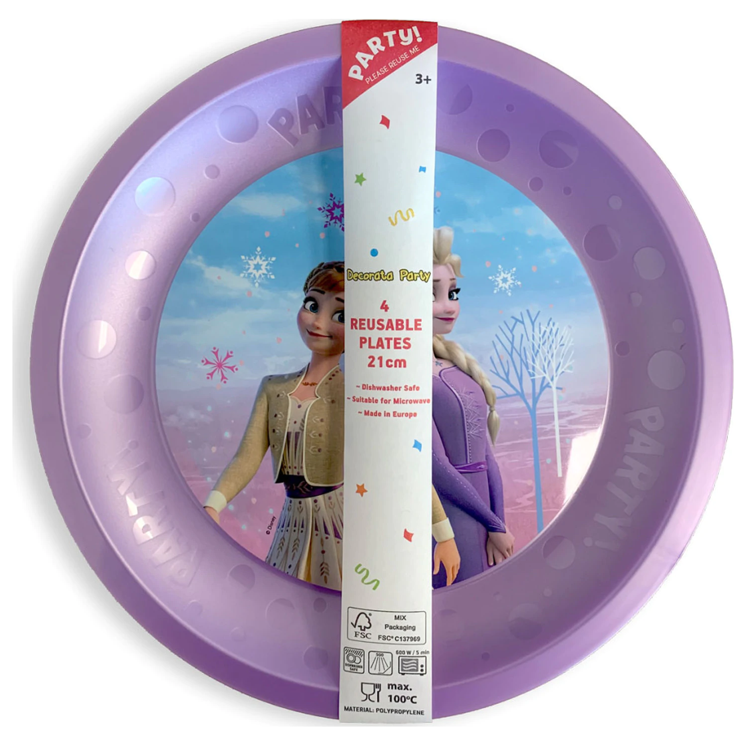 Disney Frozen Wind micro premium plastic flat plate 4 piese set 21 cm poza produsului