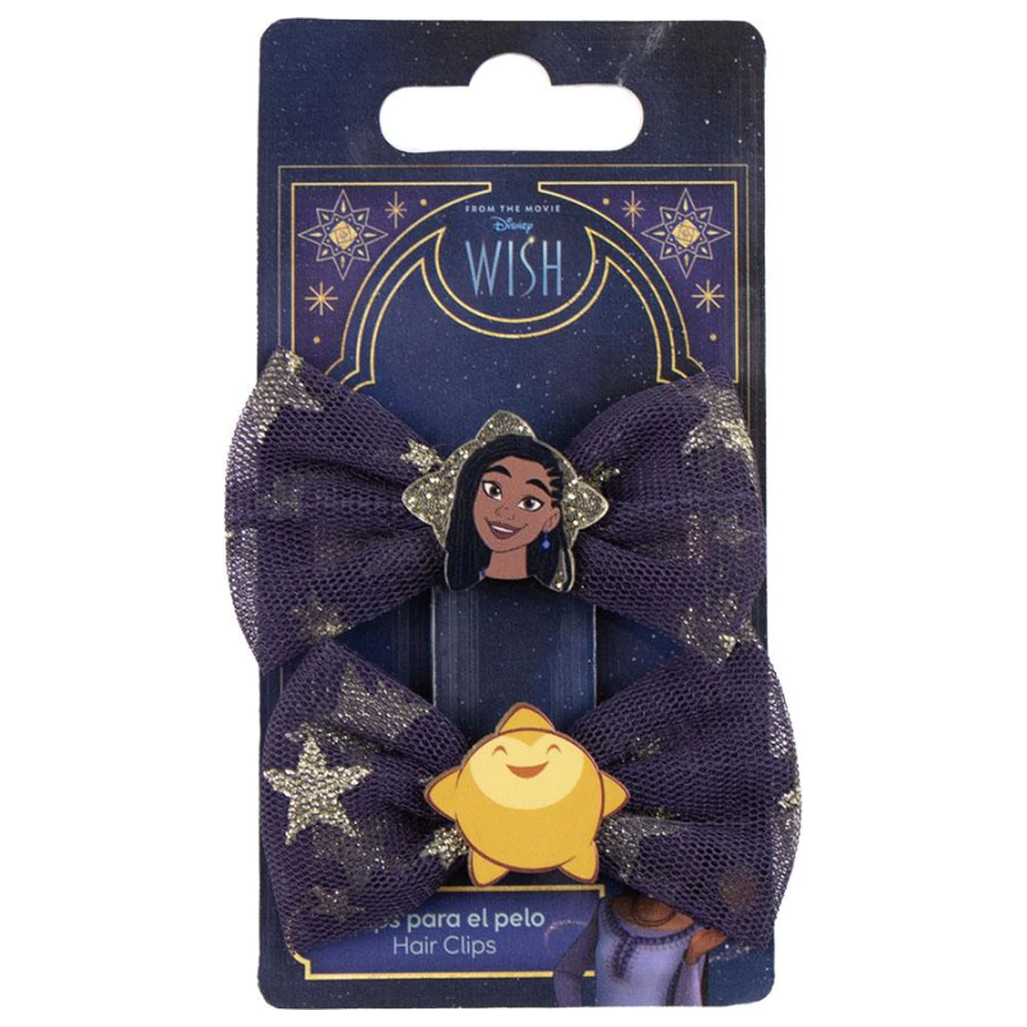 Disney Wish Sparkling Bows Hair Clip Set, set de 2 bucati poza produsului