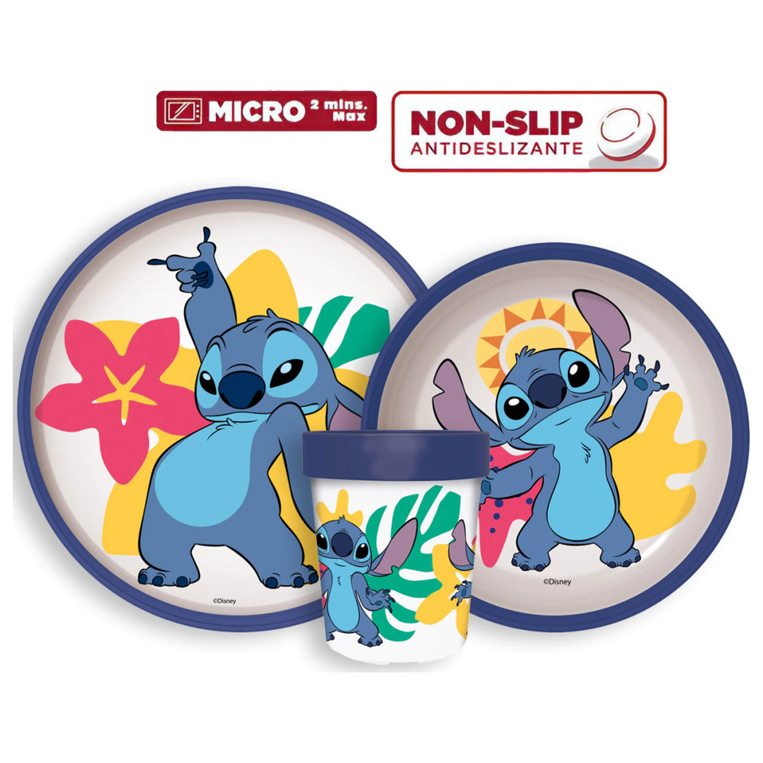 Disney Lilo & Stitch Palms Non-Slip Set de vesela, Micro Plastic Set poza produsului