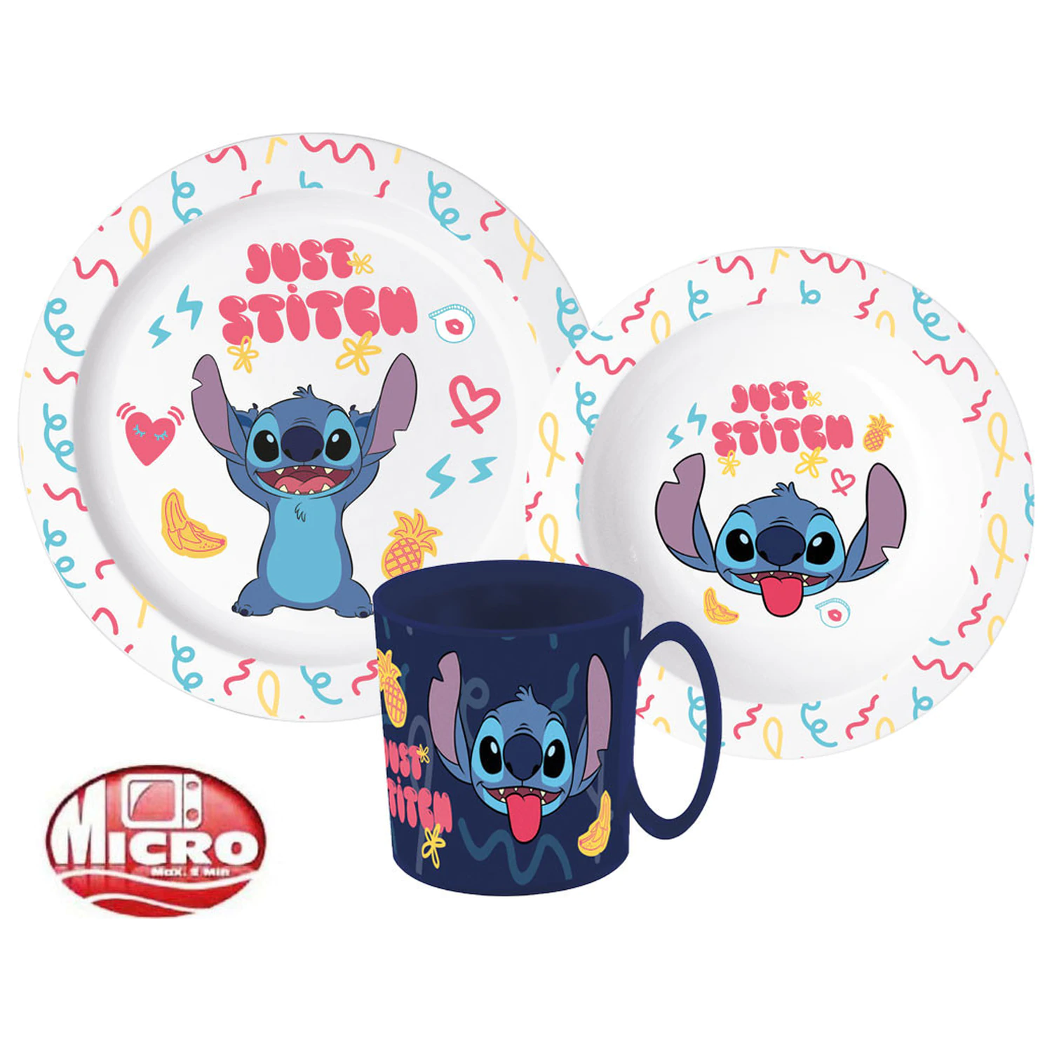 Disney Lilo and Stitch Palms set de vesela, set micro plastic cu cana de 350 ml poza produsului